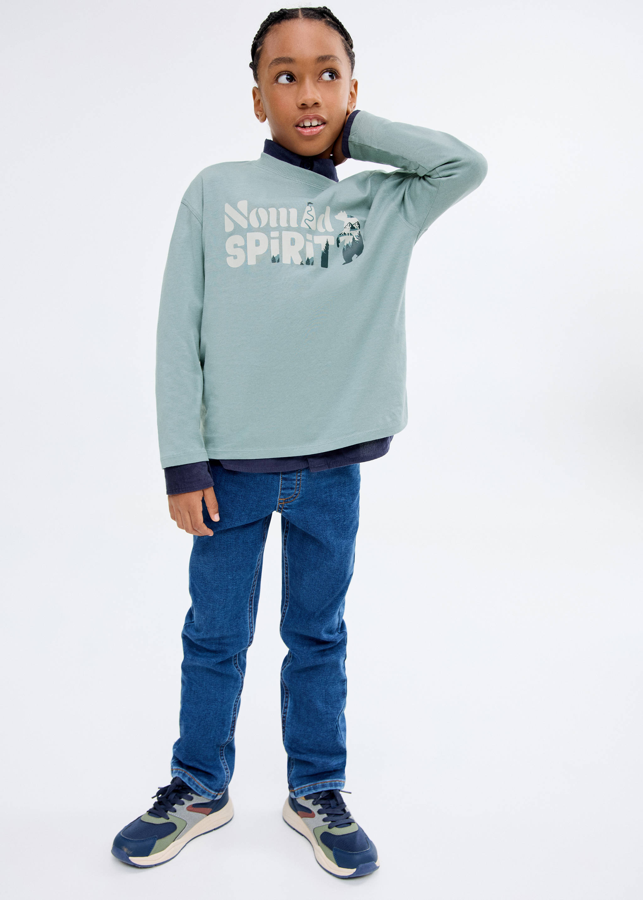 Printed cotton-blend T-shirt - General plane