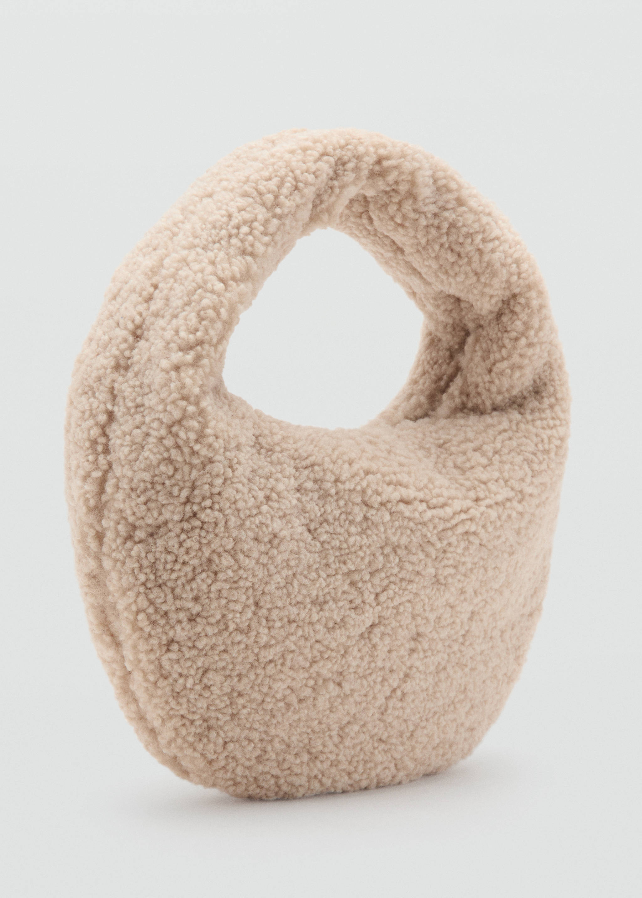 Shearling-effect textured bag - Medium plane