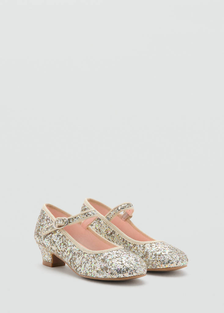 Heeled glitter shoe — Gold