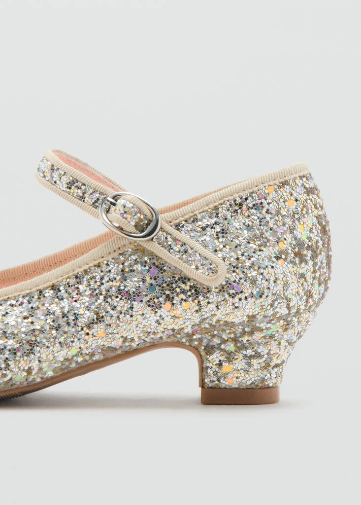 Heeled glitter shoe — Gold