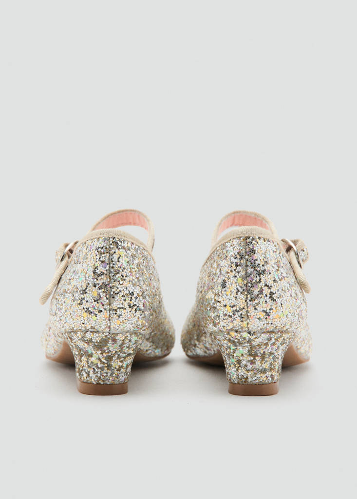 Heeled glitter shoe — Gold