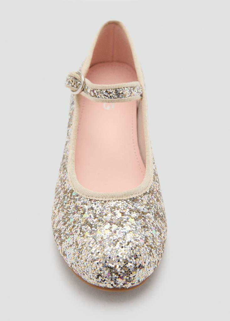 Heeled glitter shoe — Gold