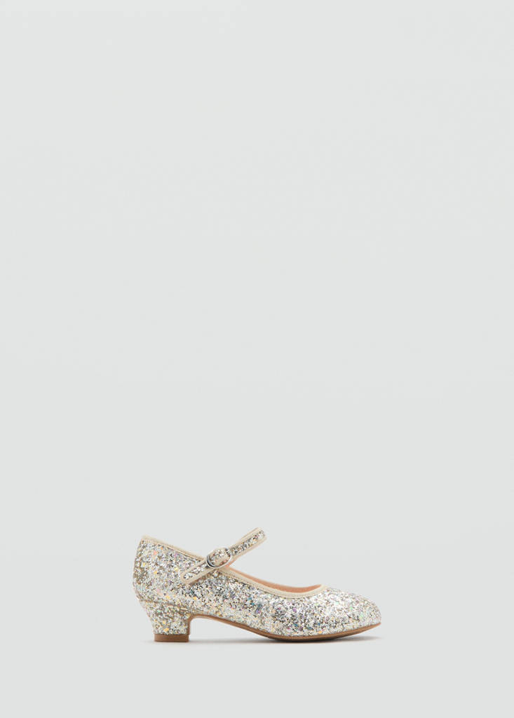 Heeled glitter shoe — Gold