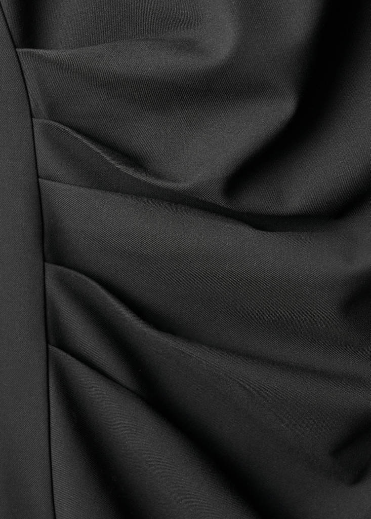 Halter neck ruched dress — Black