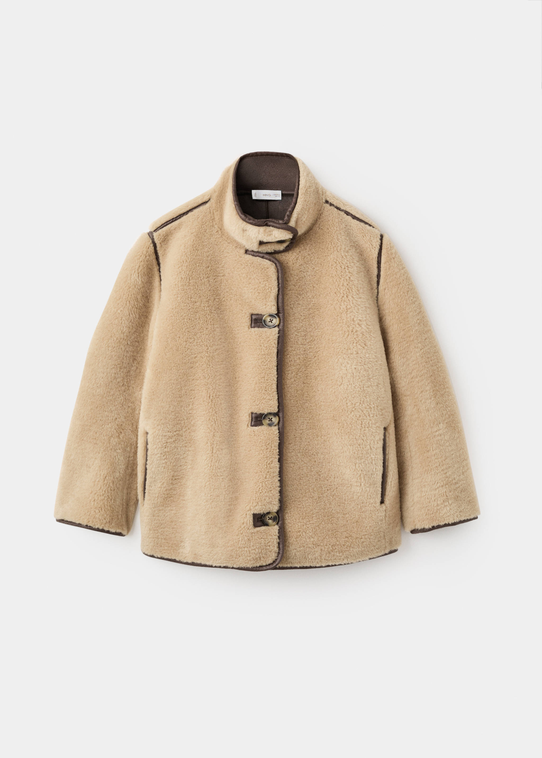 Faux-fur coat with buttons - Article without model