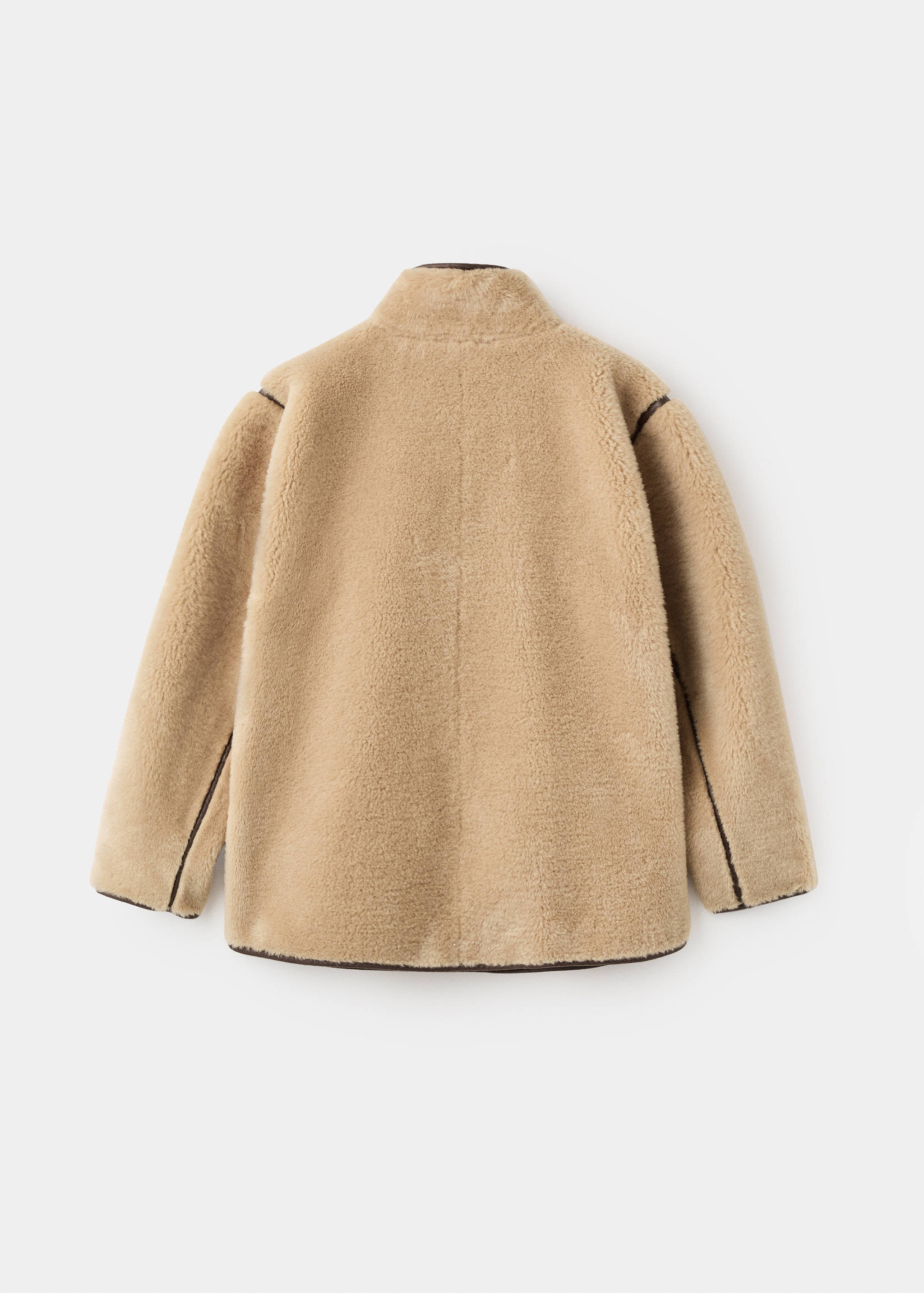 Faux-fur coat with buttons - Reverse of the article