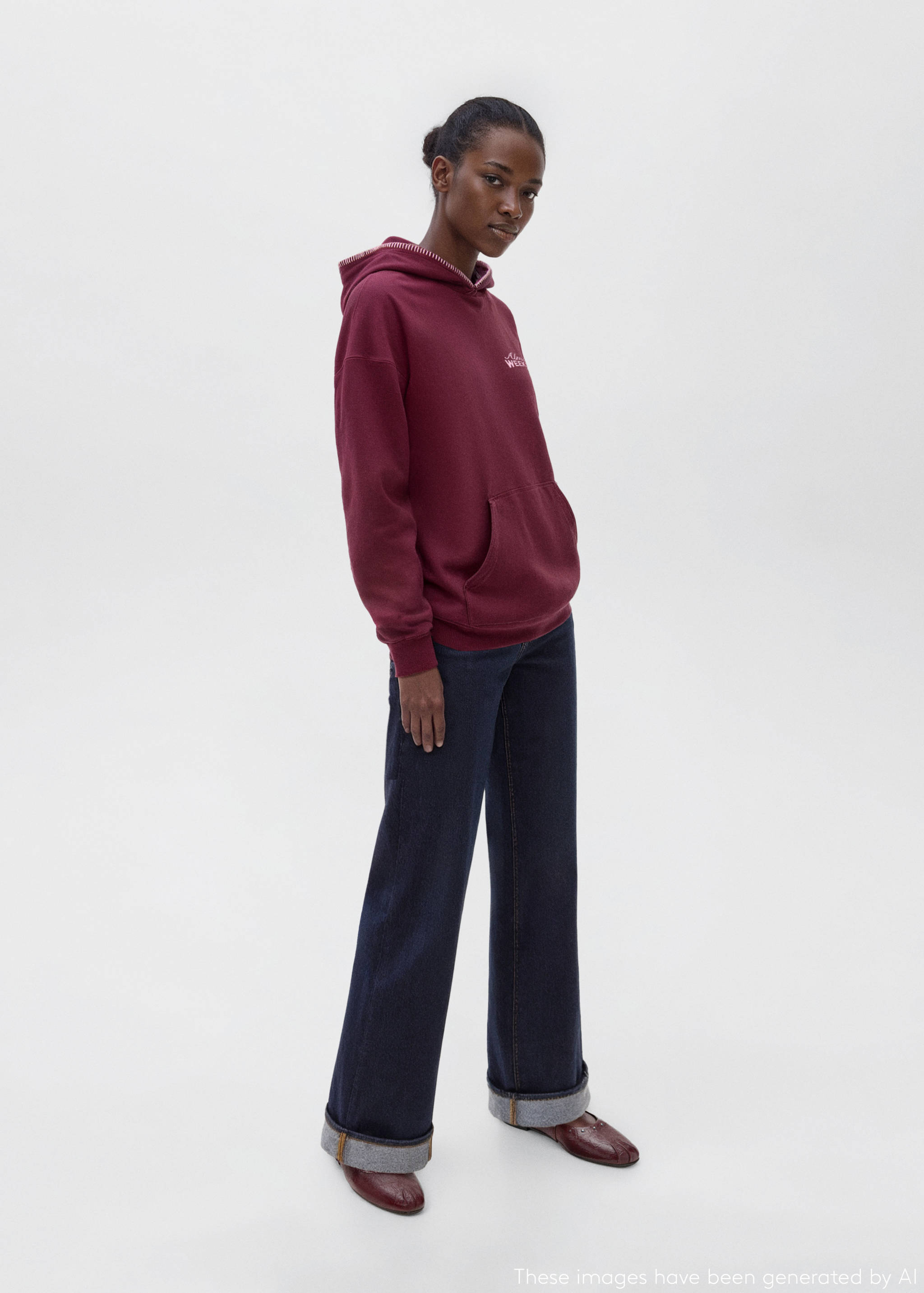 Embroidered hooded sweatshirt - General plane