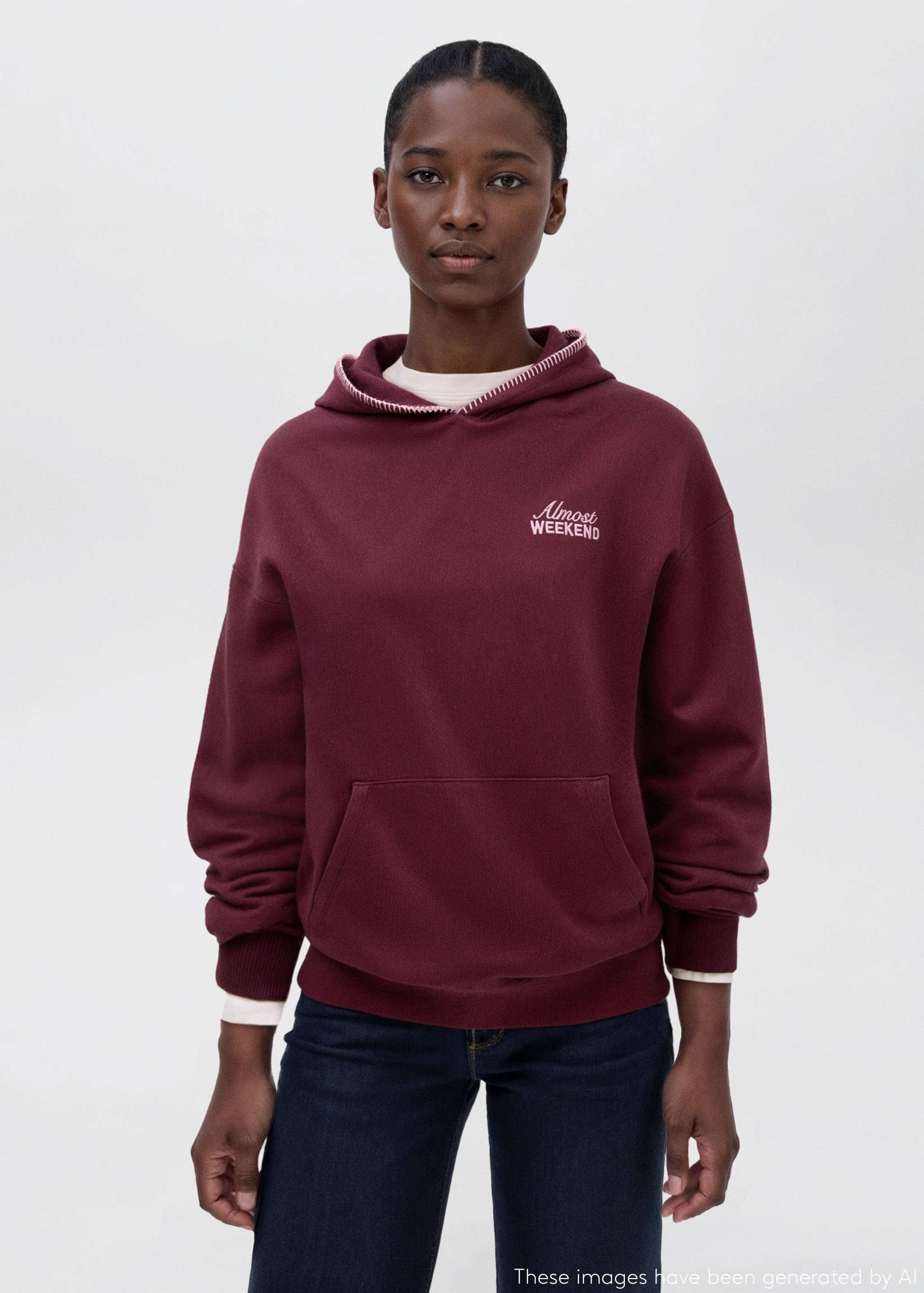 Embroidered hooded sweatshirt - Medium plane