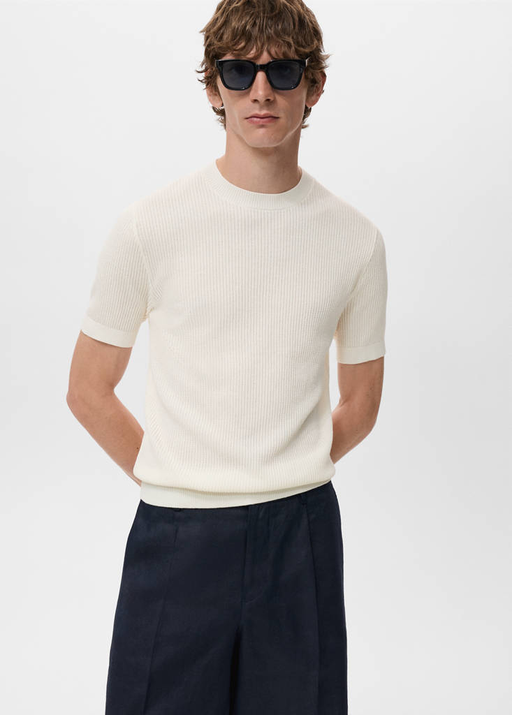 Ribbed  knit t-shirt — Off White
