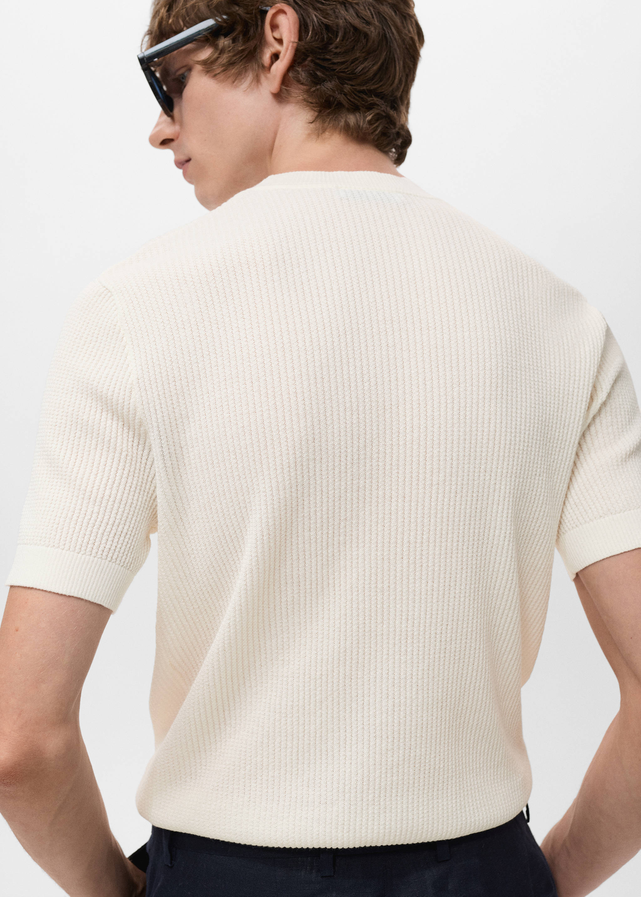 Ribbed  knit t-shirt - Reverse of the article
