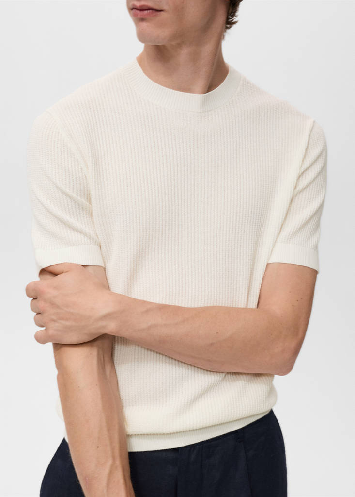 Ribbed  knit t-shirt — Off White