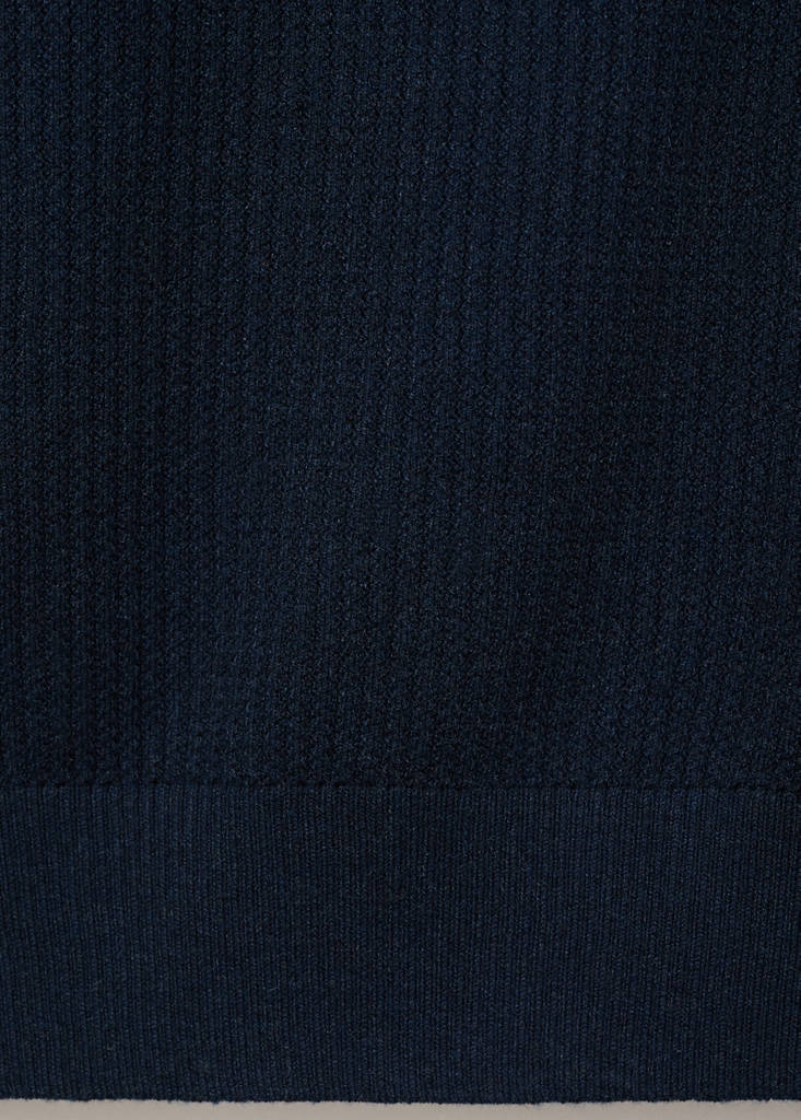 Ribbed  knit t-shirt — Navy