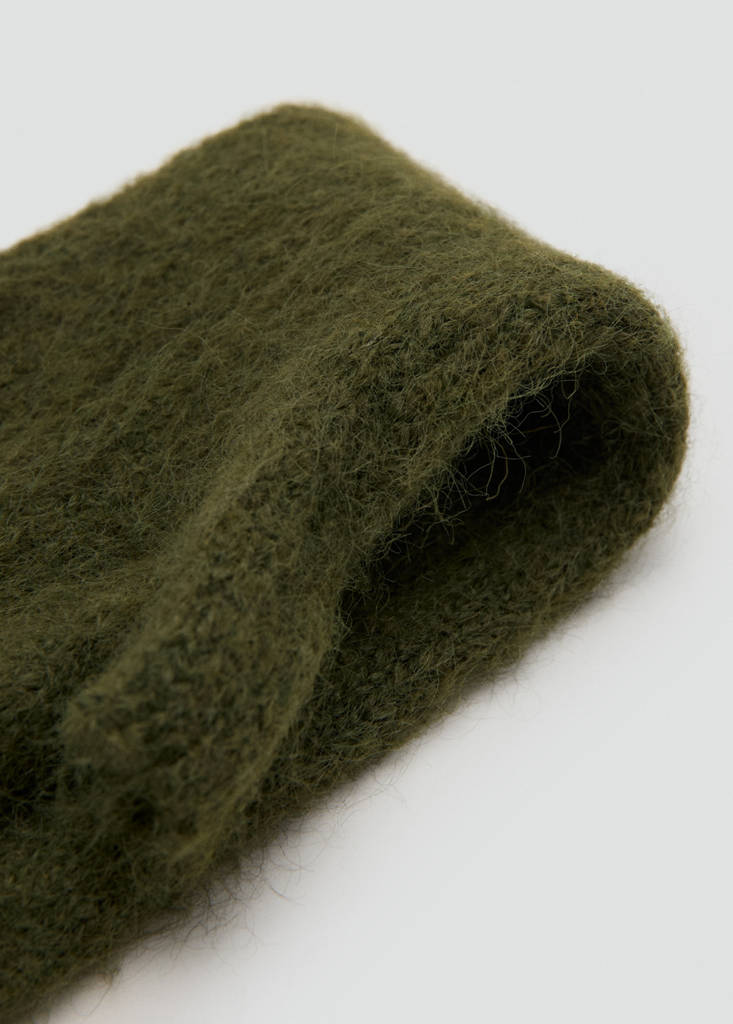 Long knitted mittens — Khaki