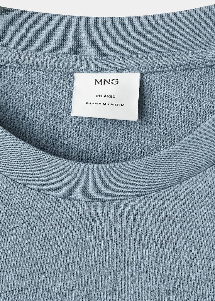 Relaxed-fit cotton-linen t-shirt — Indigo Blue