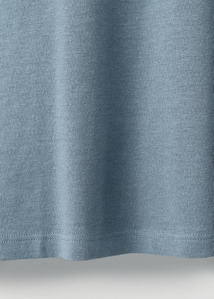 Relaxed-fit cotton-linen t-shirt — Indigo Blue