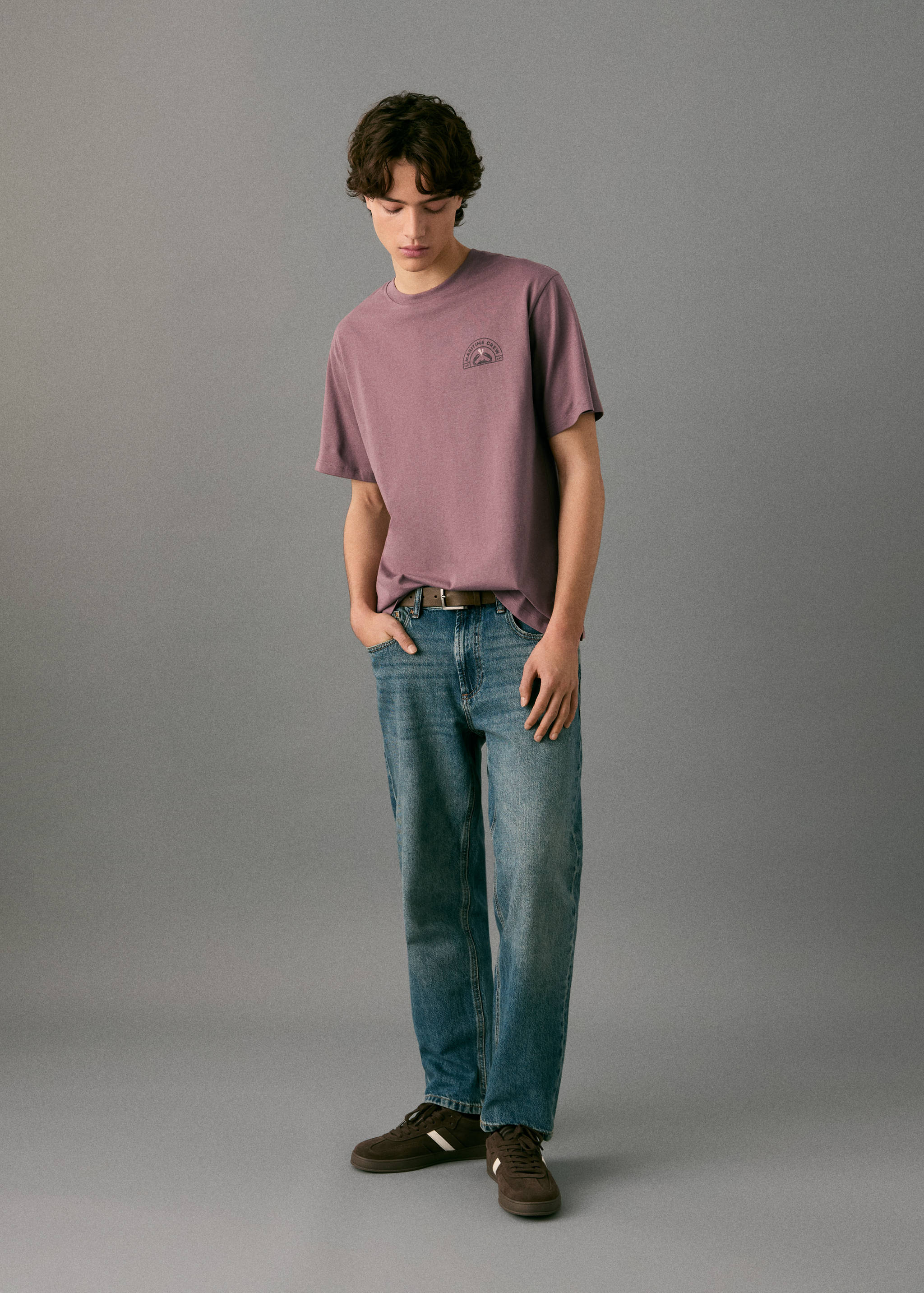 Хлопковая футболка с принтом - Общий план