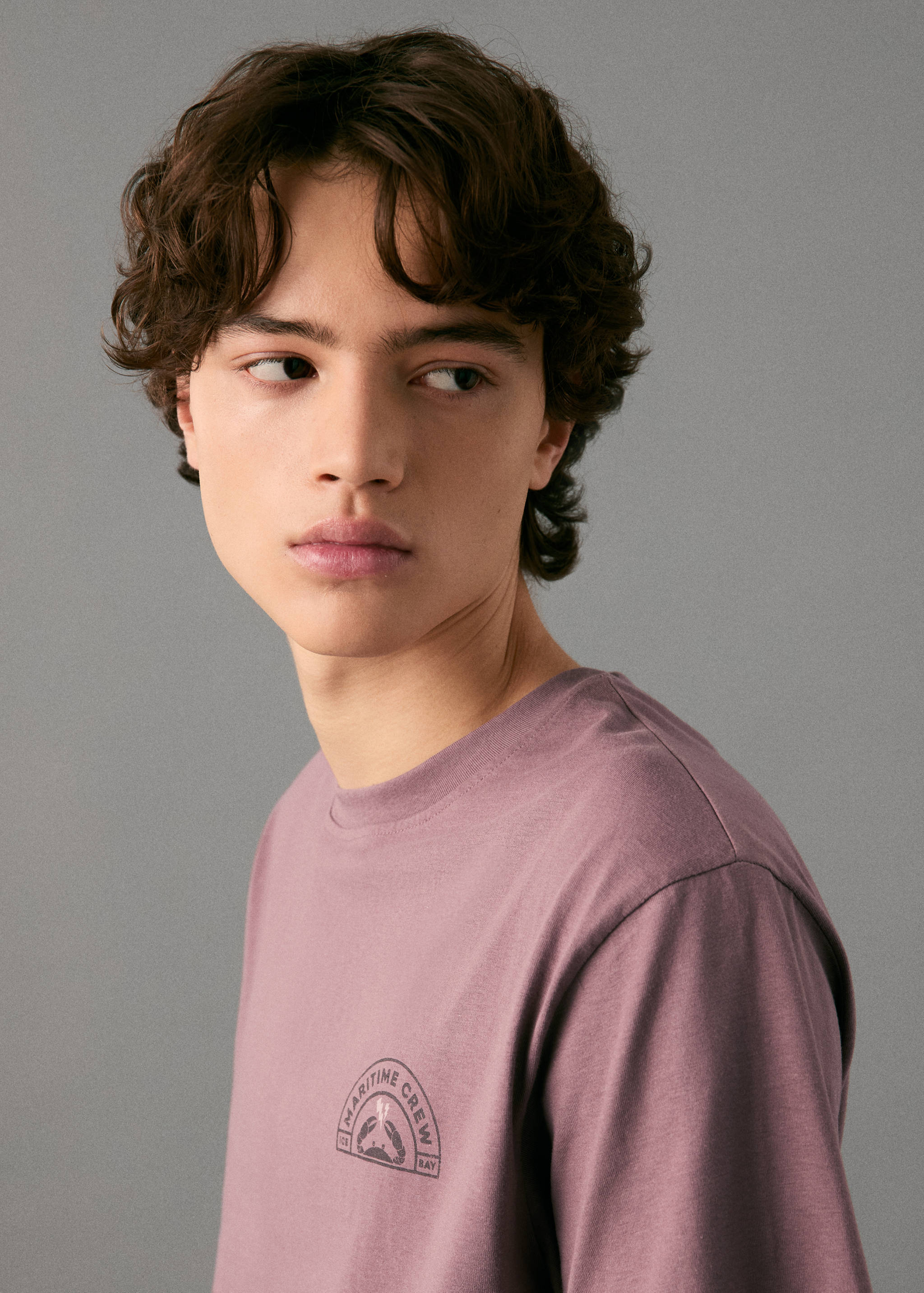 Хлопковая футболка с принтом - Деталь изделия 1