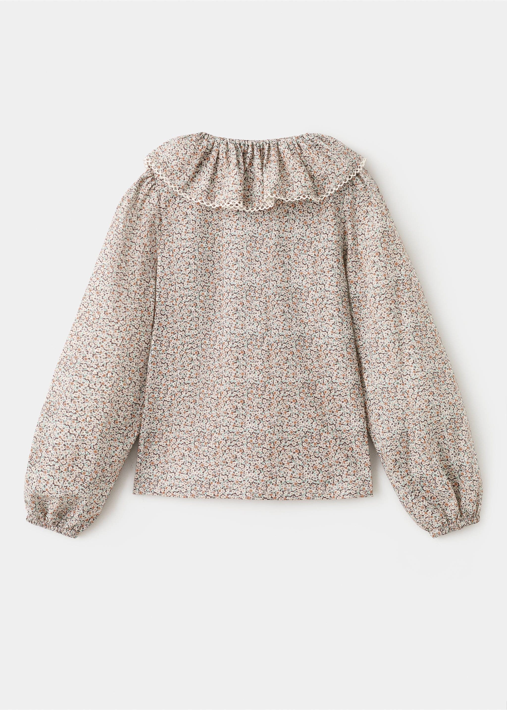 Blouse en coton à fleurs - Verso de l’article, Vert. Ref: 17057770-00.