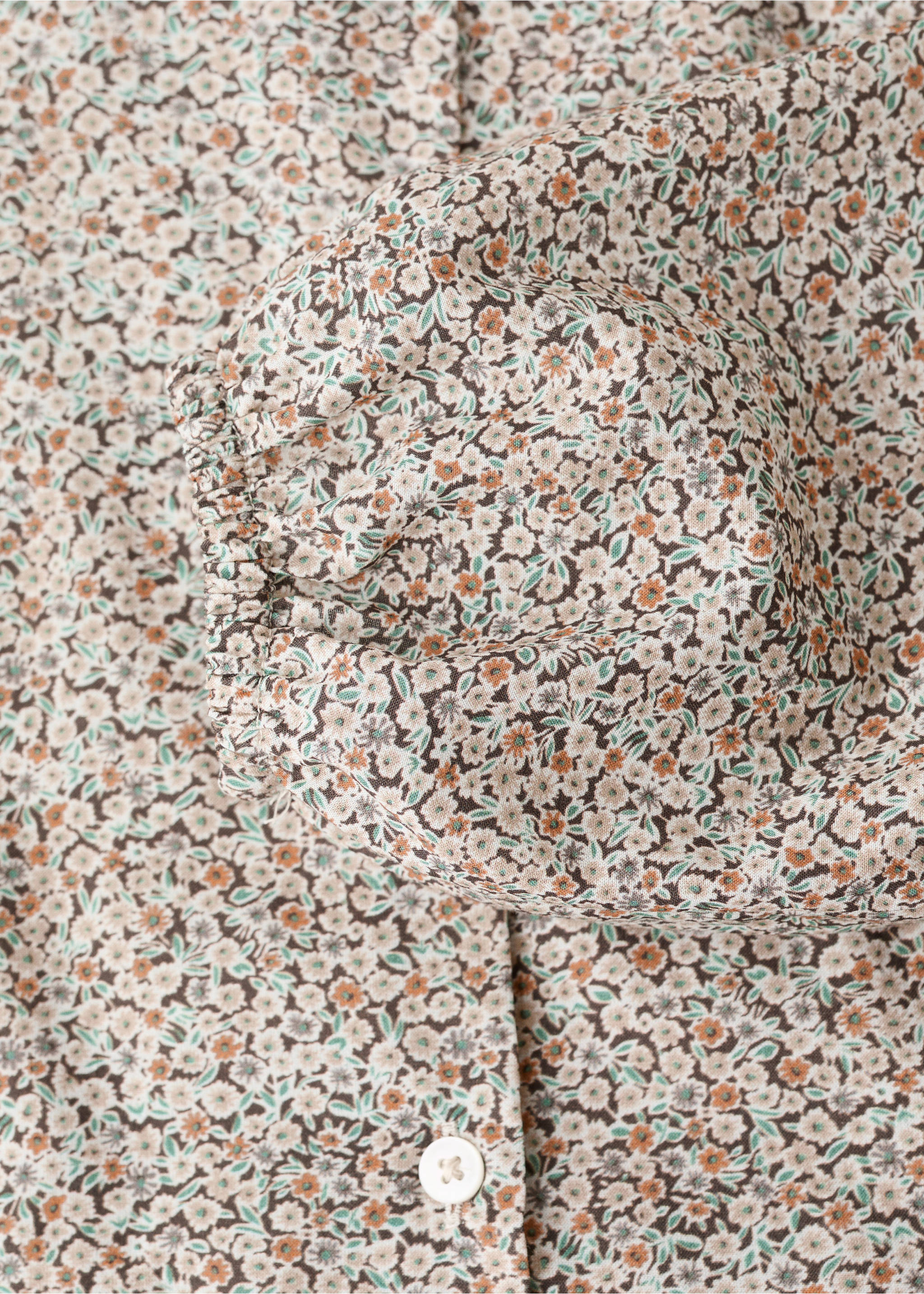 Blouse en coton à fleurs - Détail de l'article 0, Vert. Ref: 17057770-00.