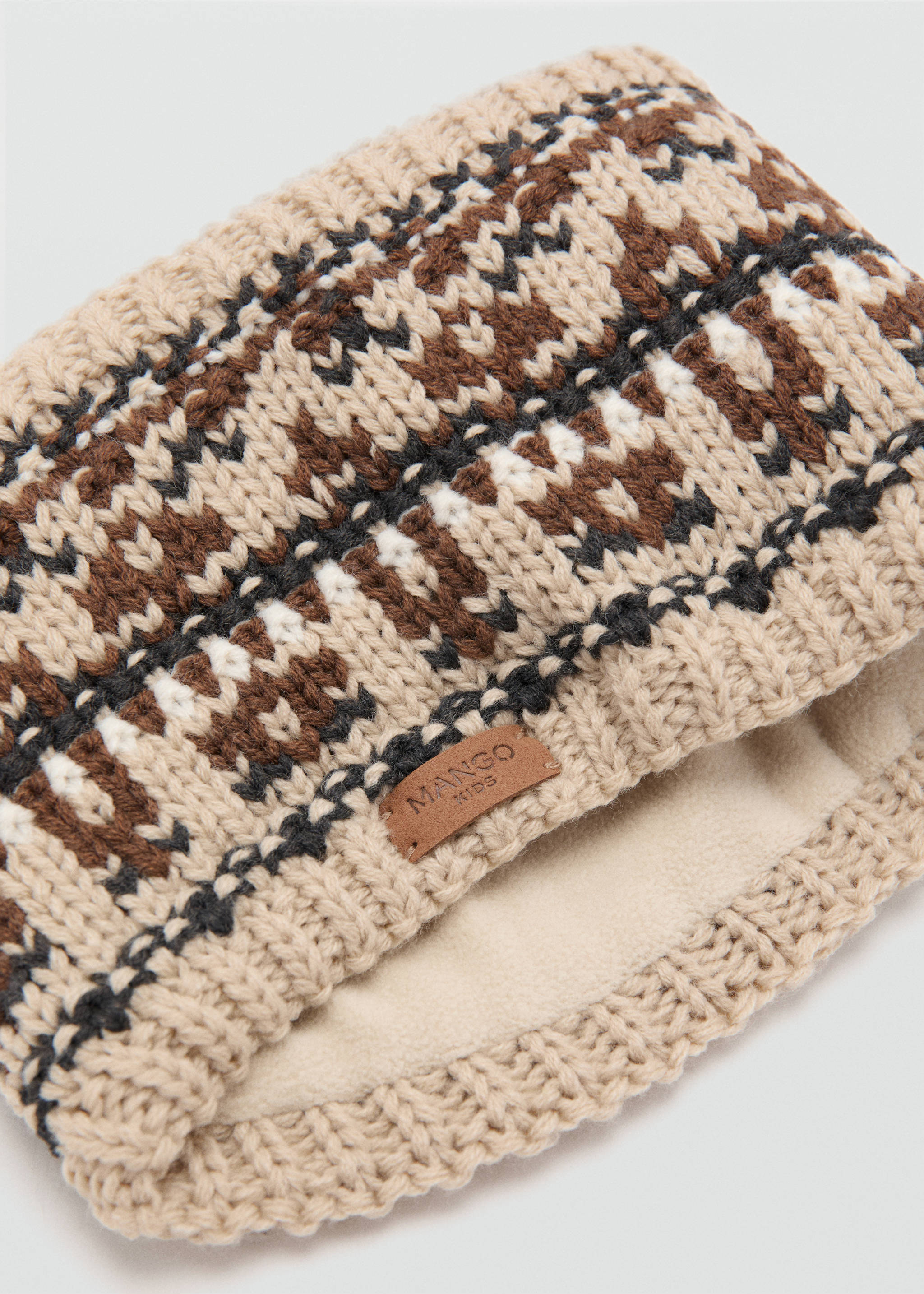 Knit scarf - Medium plane, Sand. Ref: 17057776-00.