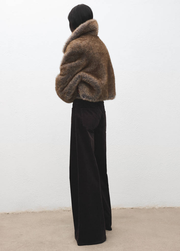 Wide leg corduroy jeans — Chocolate