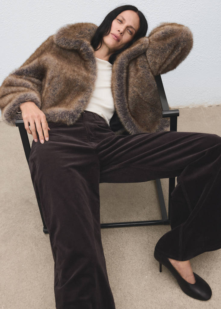 Wide leg corduroy jeans — Chocolate