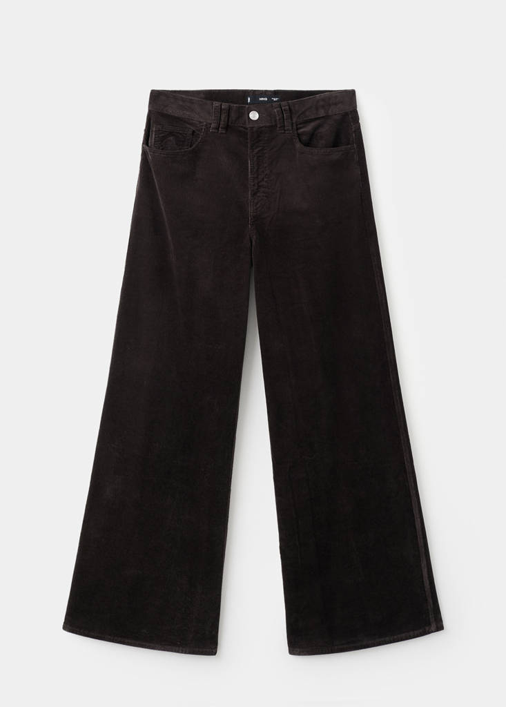 Wide leg corduroy jeans — Chocolate