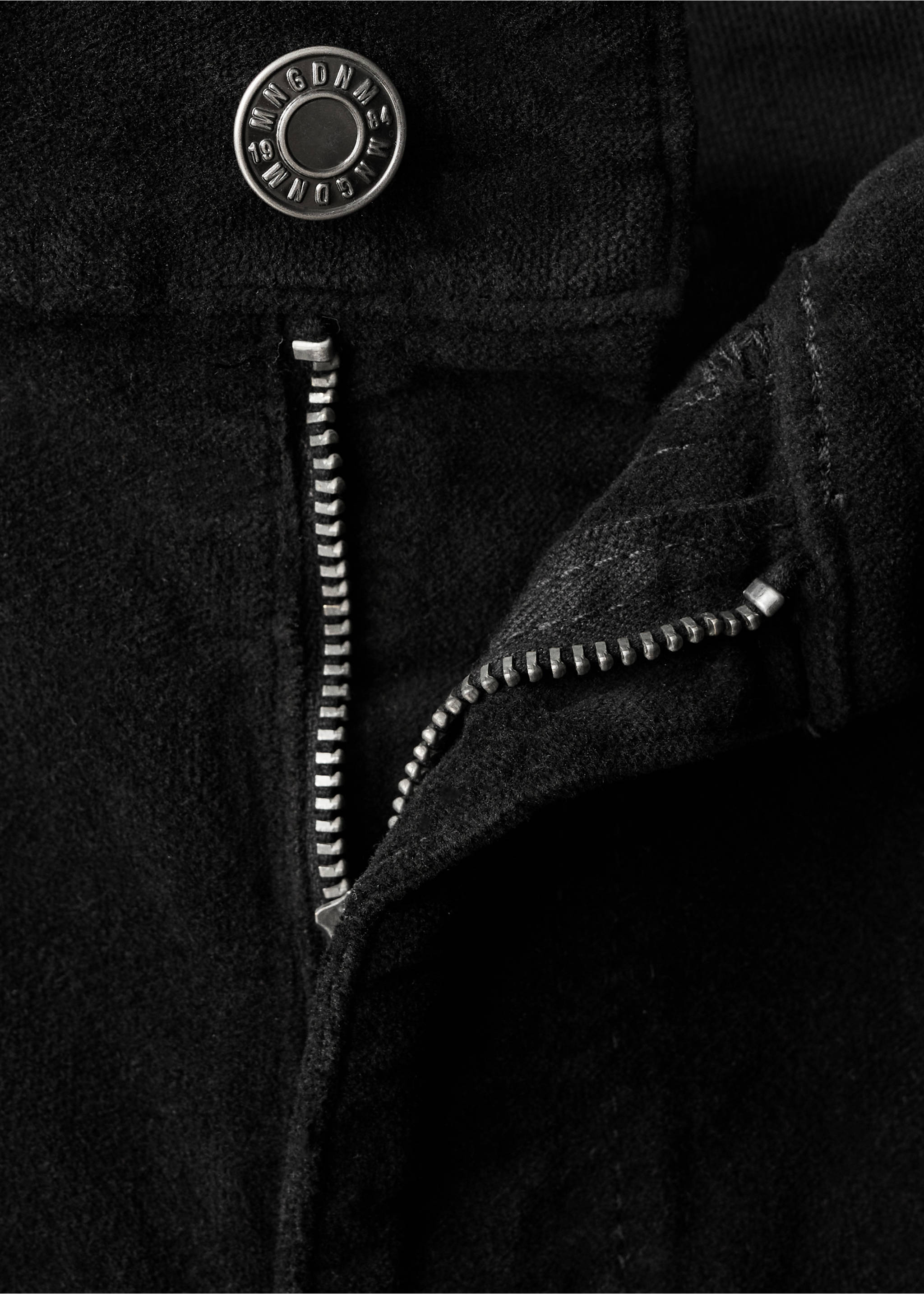 Velvet flared jeans - Details of the article 8, Black. Ref: 17057781-00.