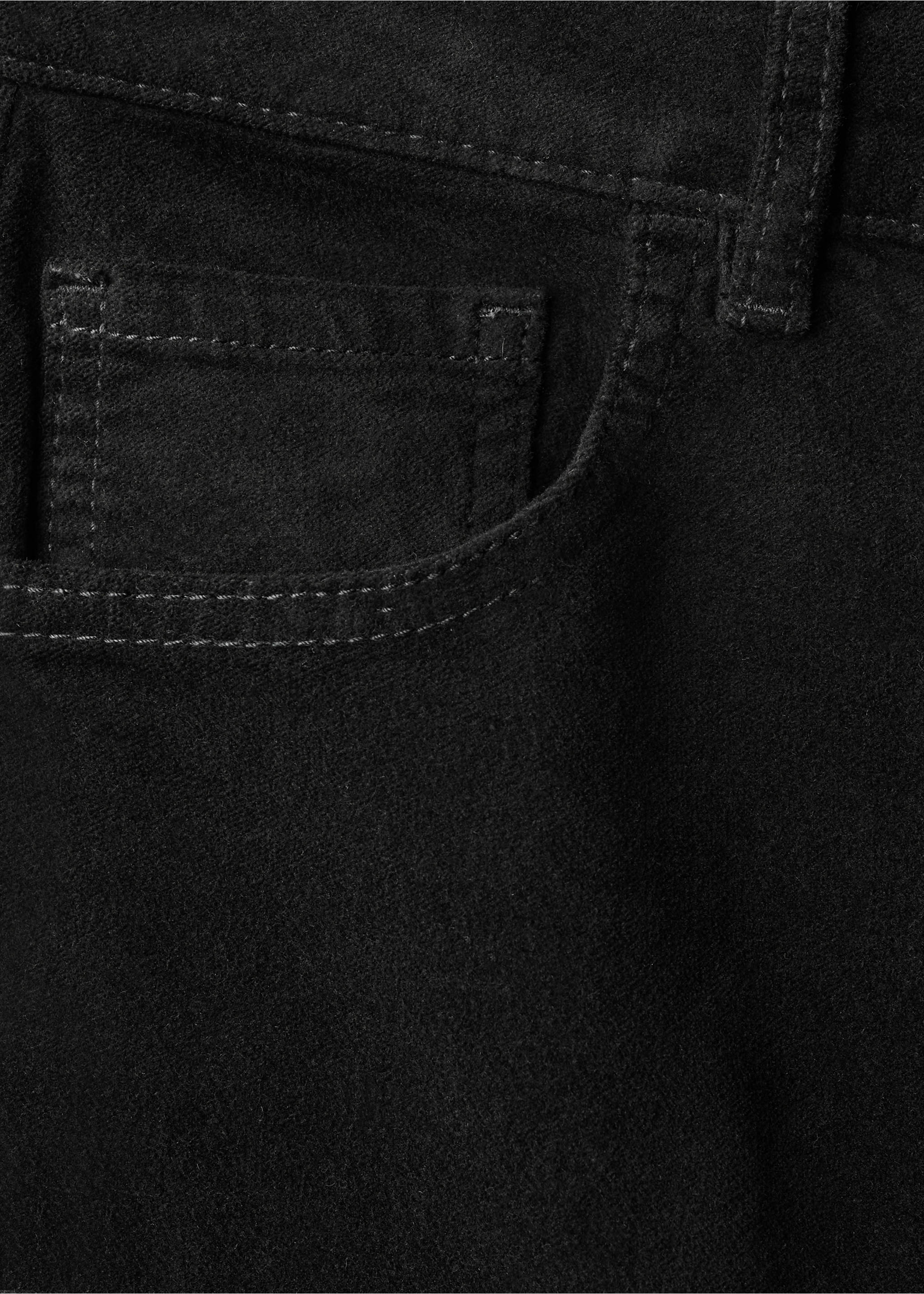 Velvet flared jeans - Details of the article 0, Black. Ref: 17057781-00.