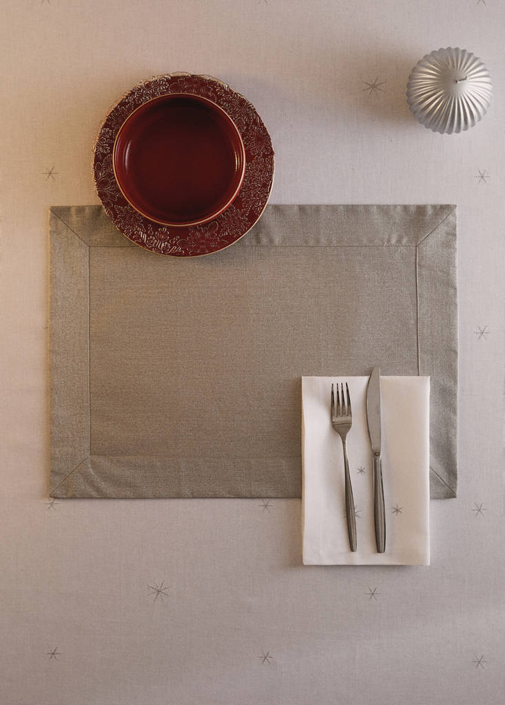 MANGO HOME - Set de table en lin avec surpiqûres argent - 35x50cm