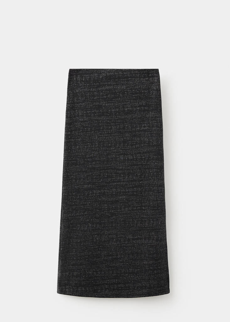 Long lurex skirt — Black