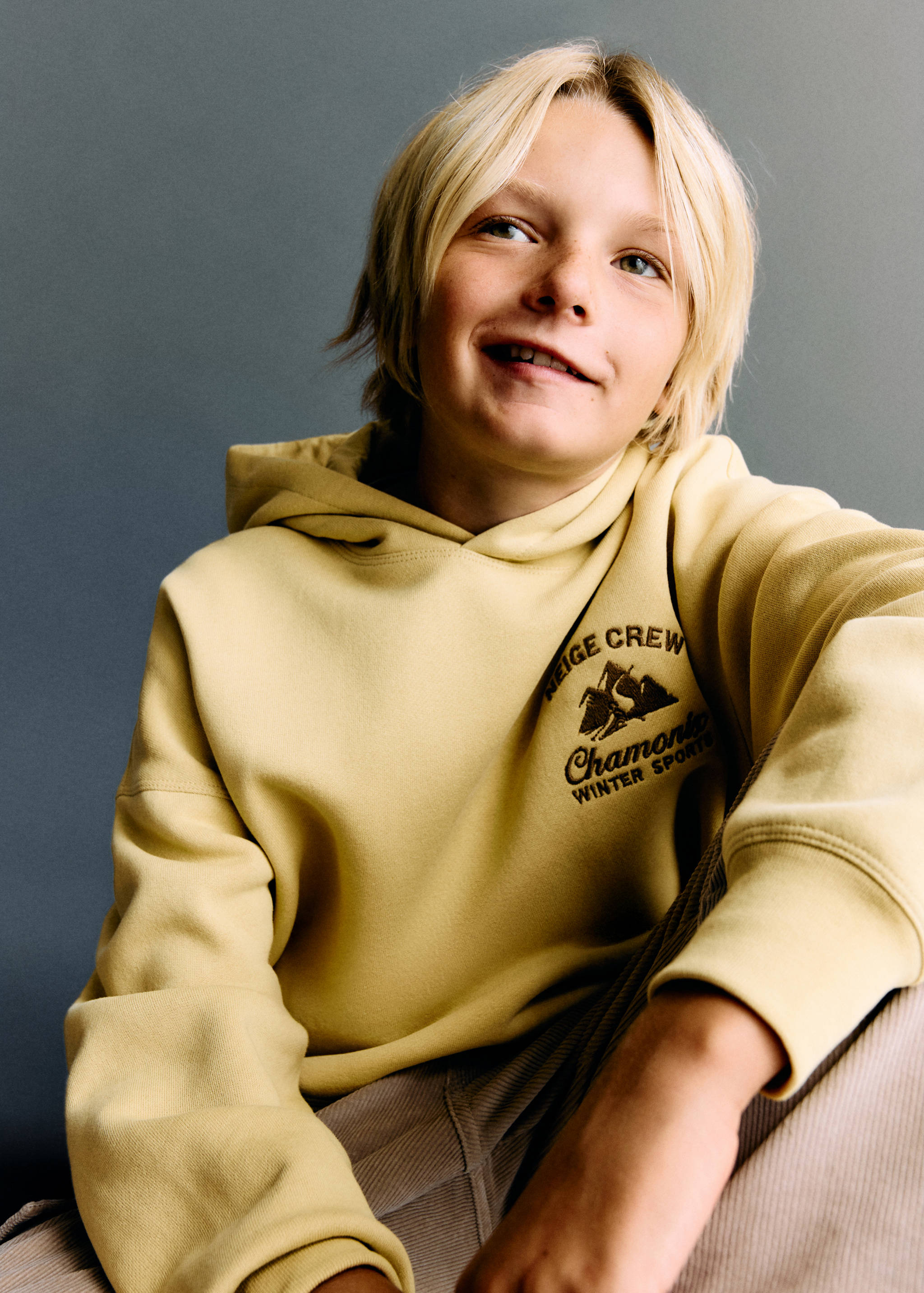 Embroidered cotton sweatshirt - General plane