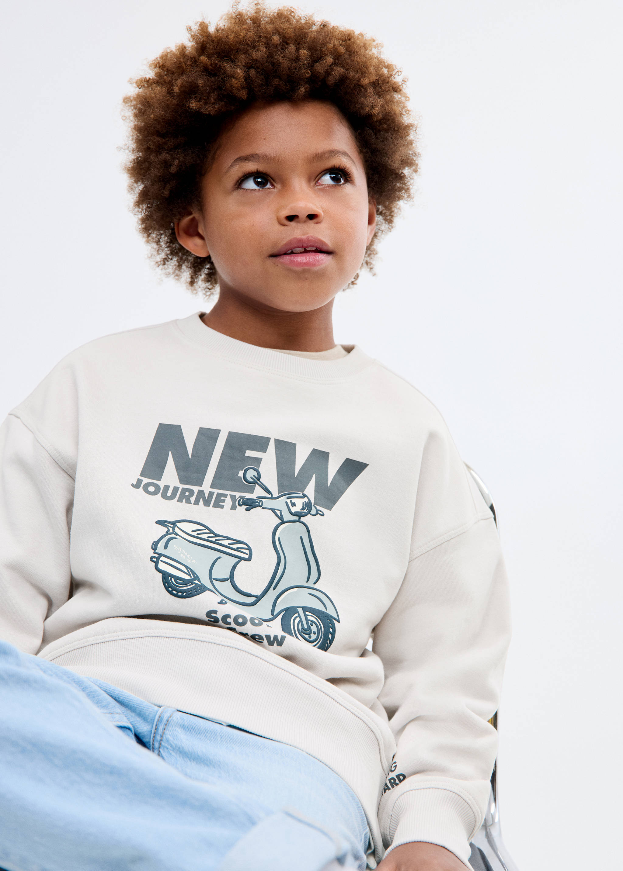 Sudadera algodón estampada - Plano medio