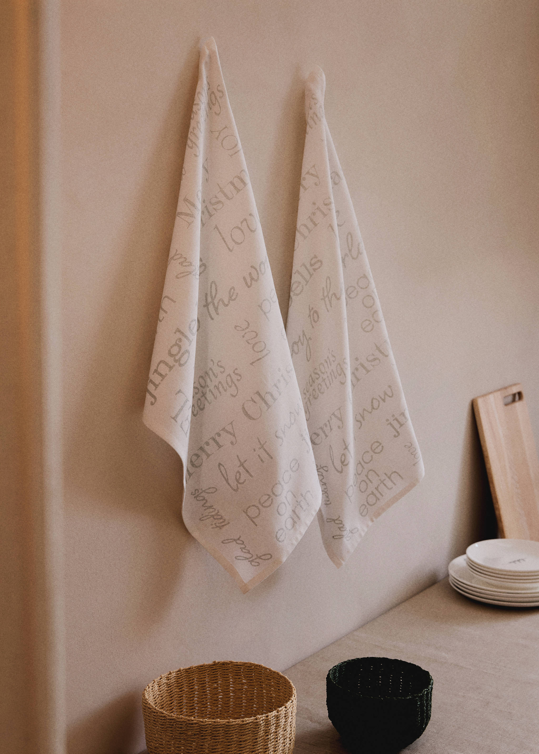 Kitchen towels with Christmas motif - General plane