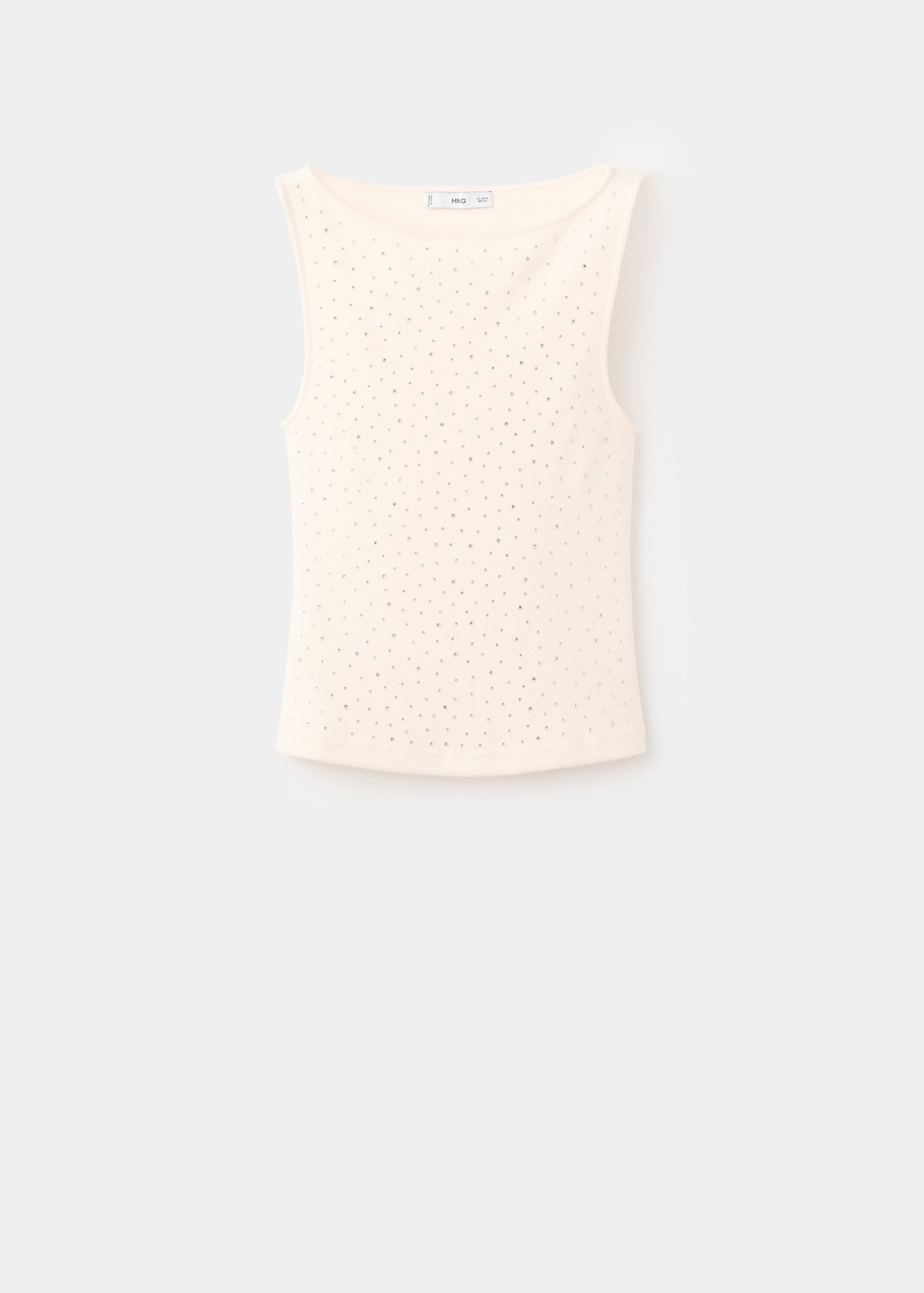 Boat-neck top with rhinestones - Article without model
