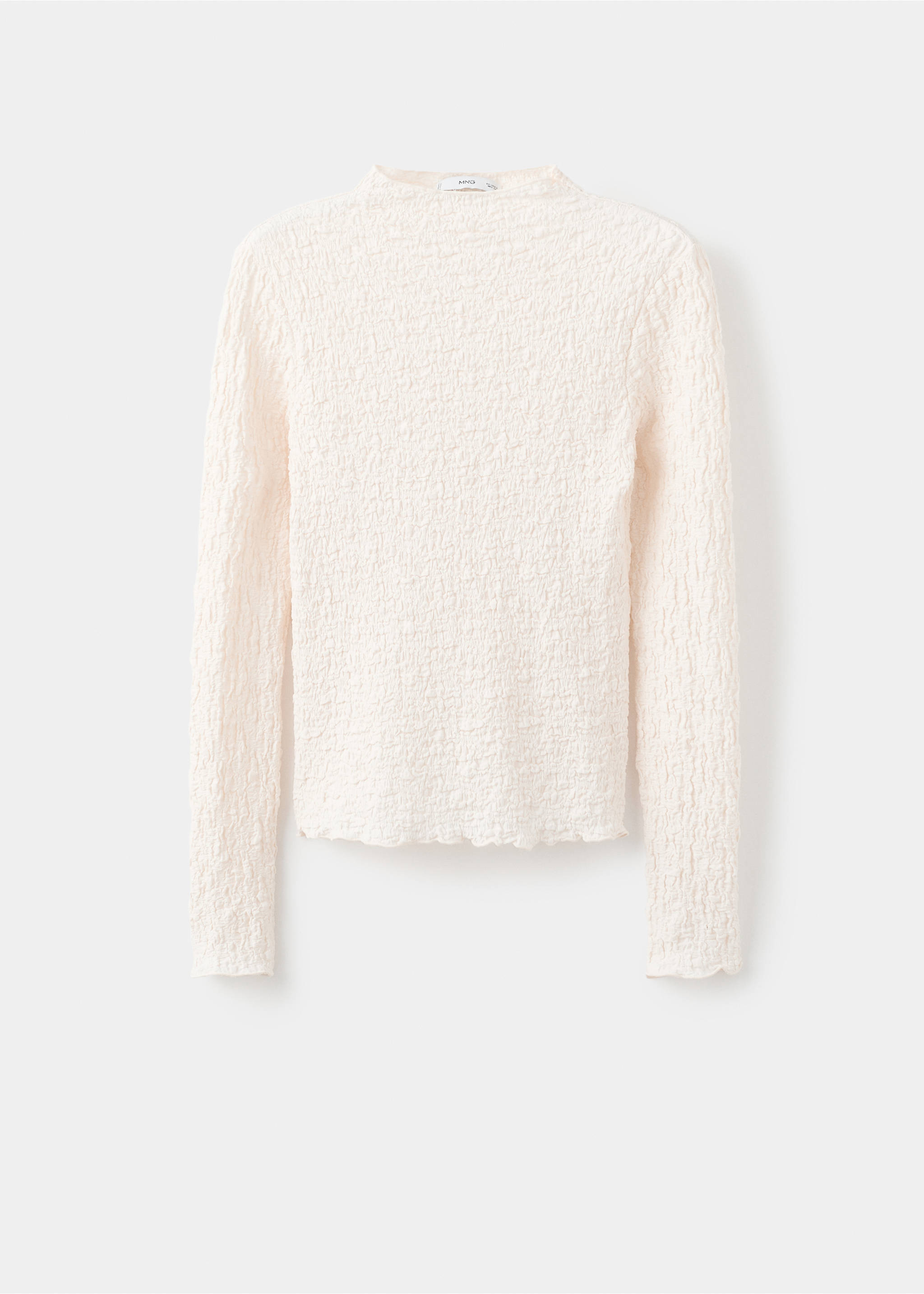Textured crepe top - Article without model, Ecru. Ref: 17057793-00.
