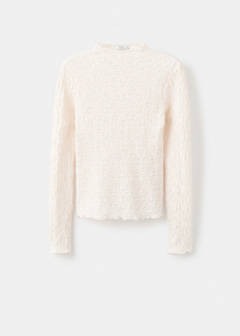 Textured crepe top — Ecru 6