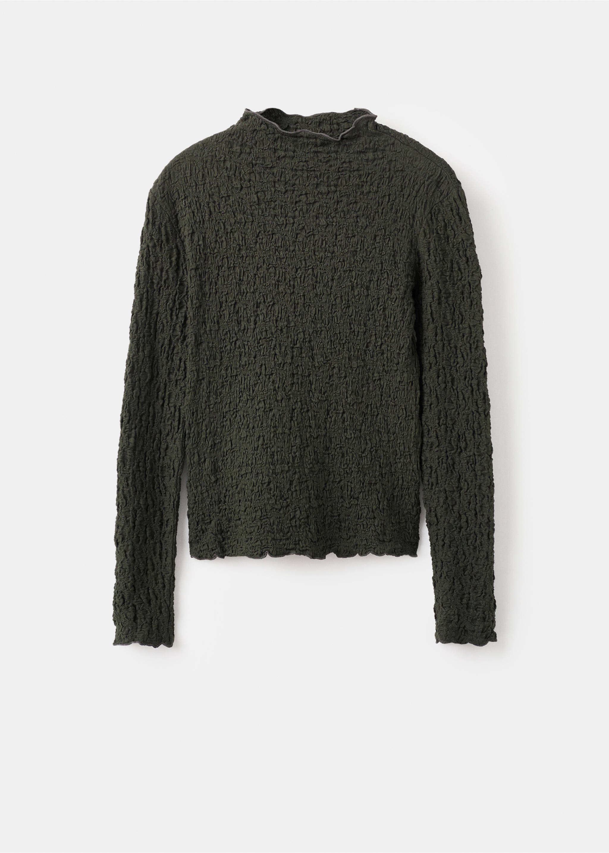 Textured crepe top - Article without model, Khaki. Ref: 17057793-00.