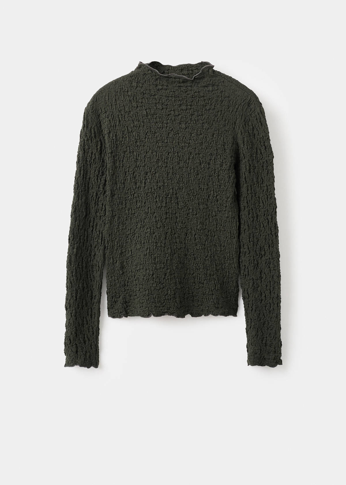 Textured crepe top — Khaki