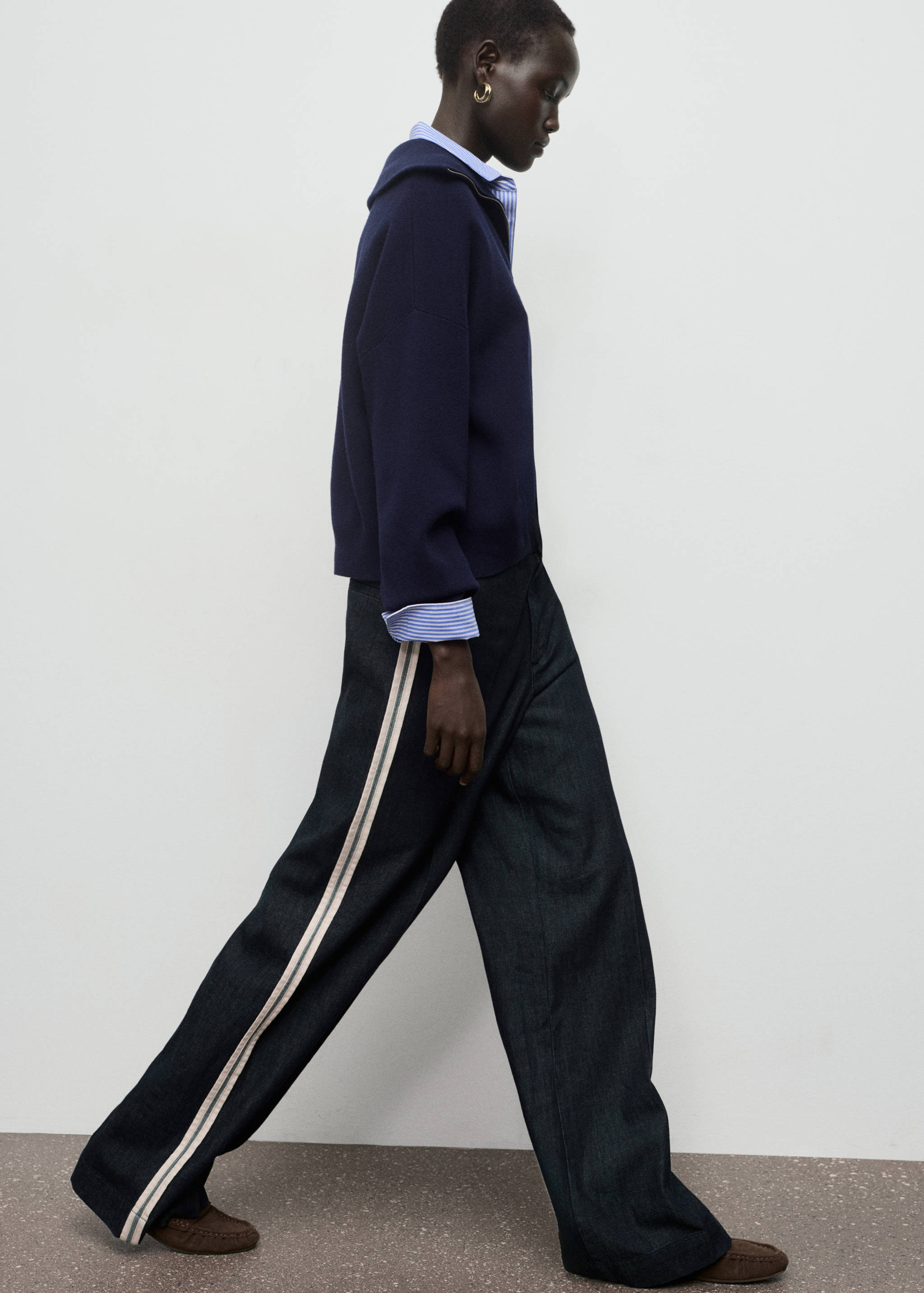 Wide leg striped jeans - Details of the article 6