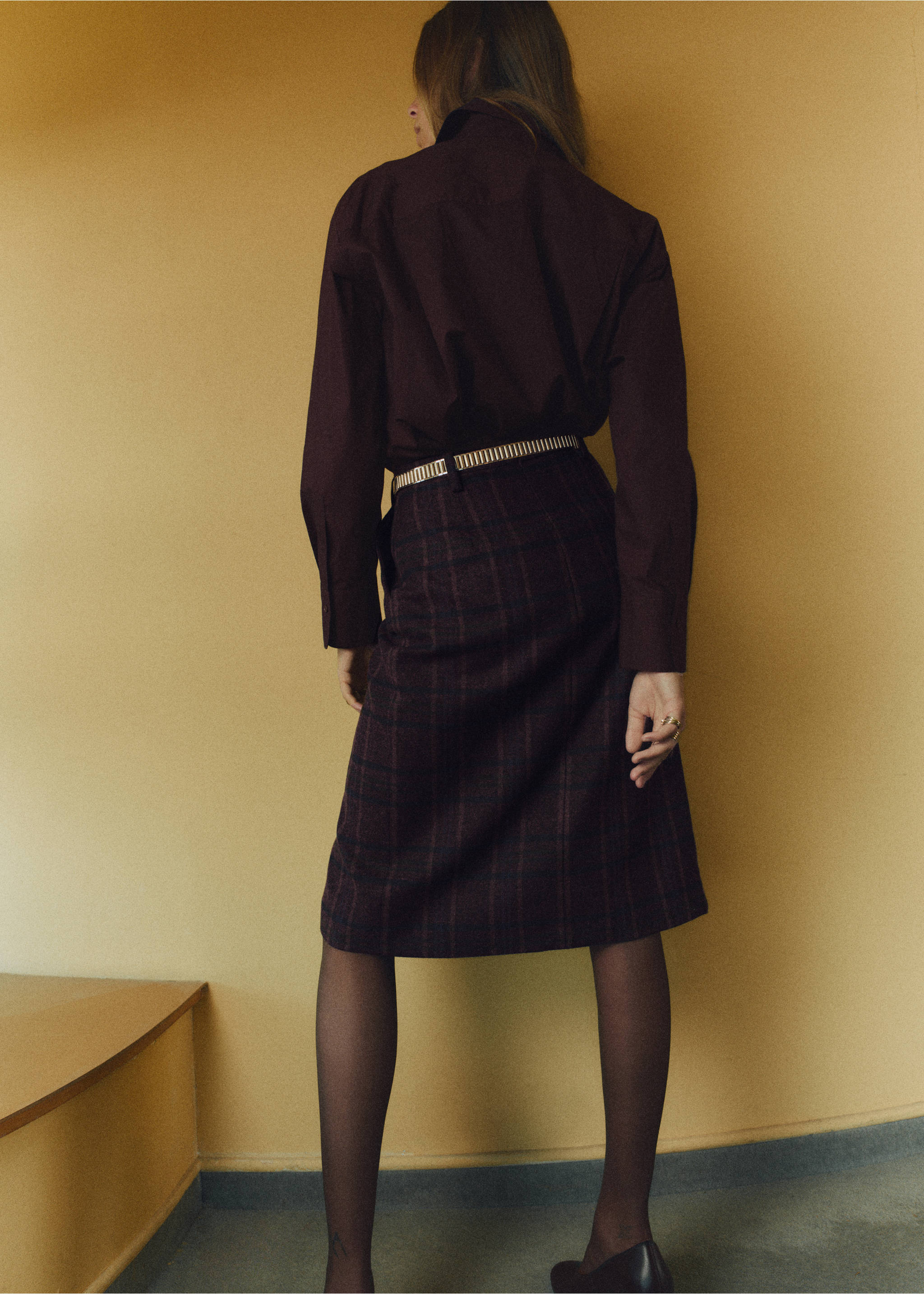 Oversize poplin shirt - Reverse of the article, Brown. Ref: 17057801-00.