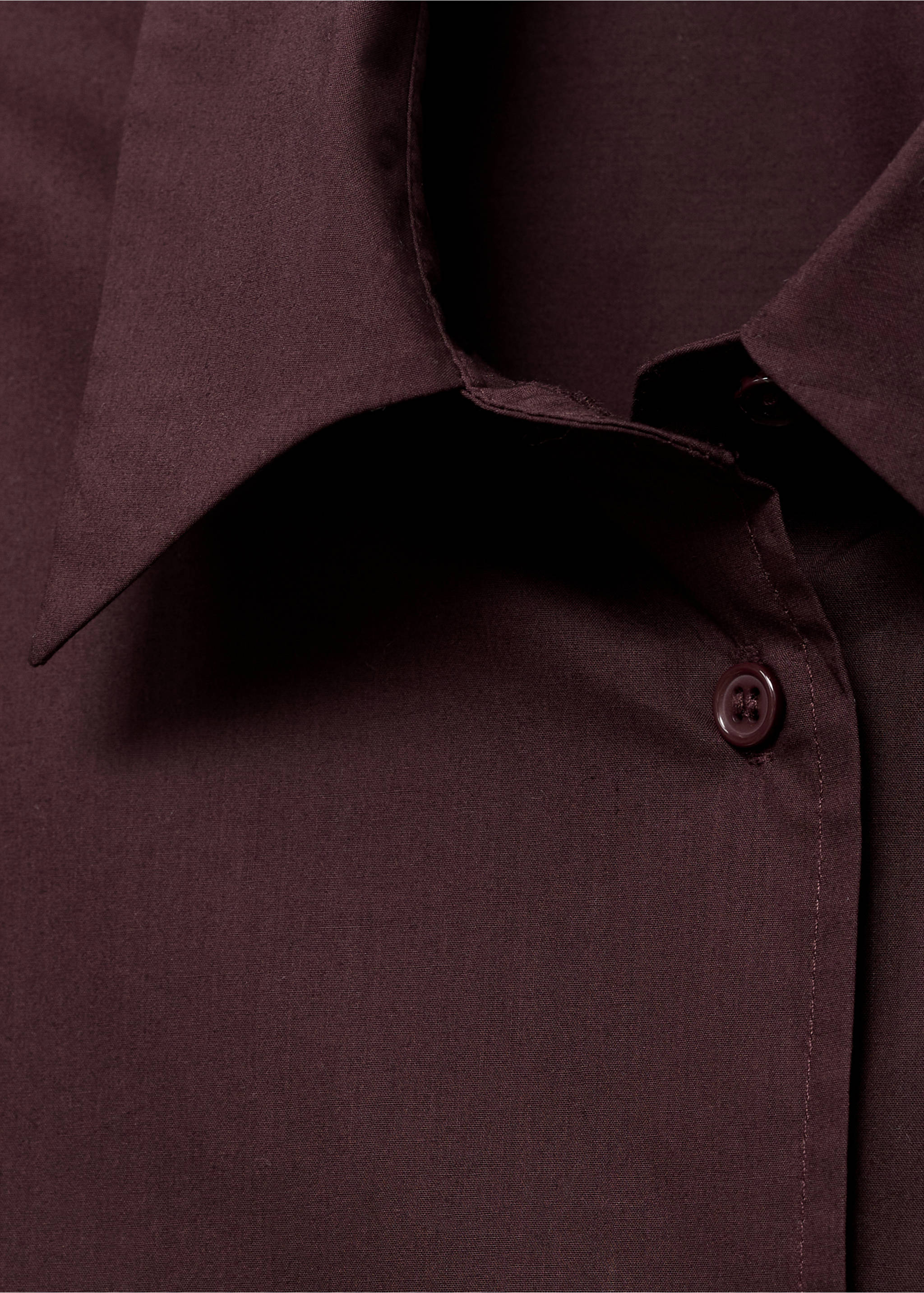 Oversize poplin shirt - Details of the article 8, Brown. Ref: 17057801-00.