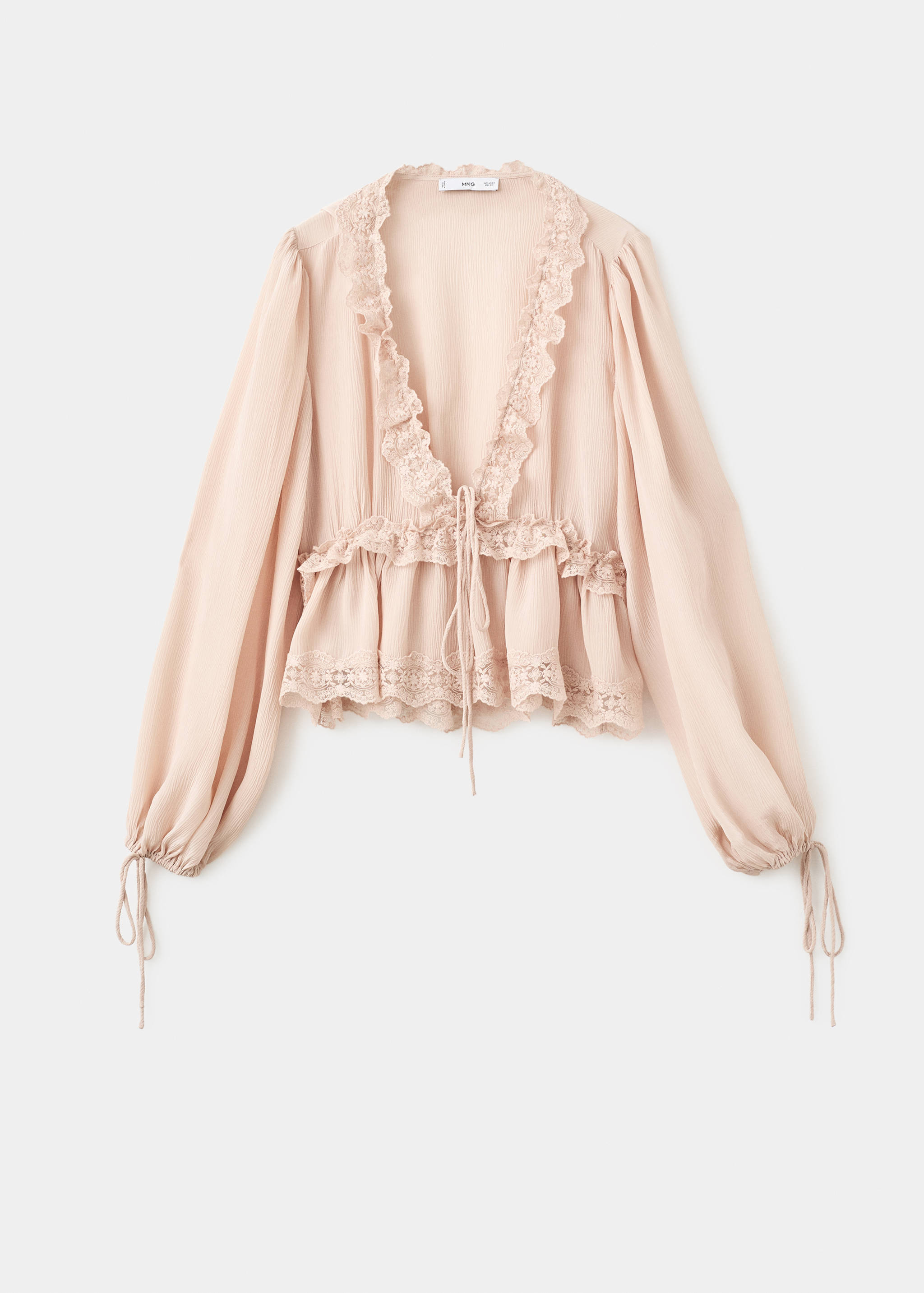 V-neck blouse with lace trim - Article without model