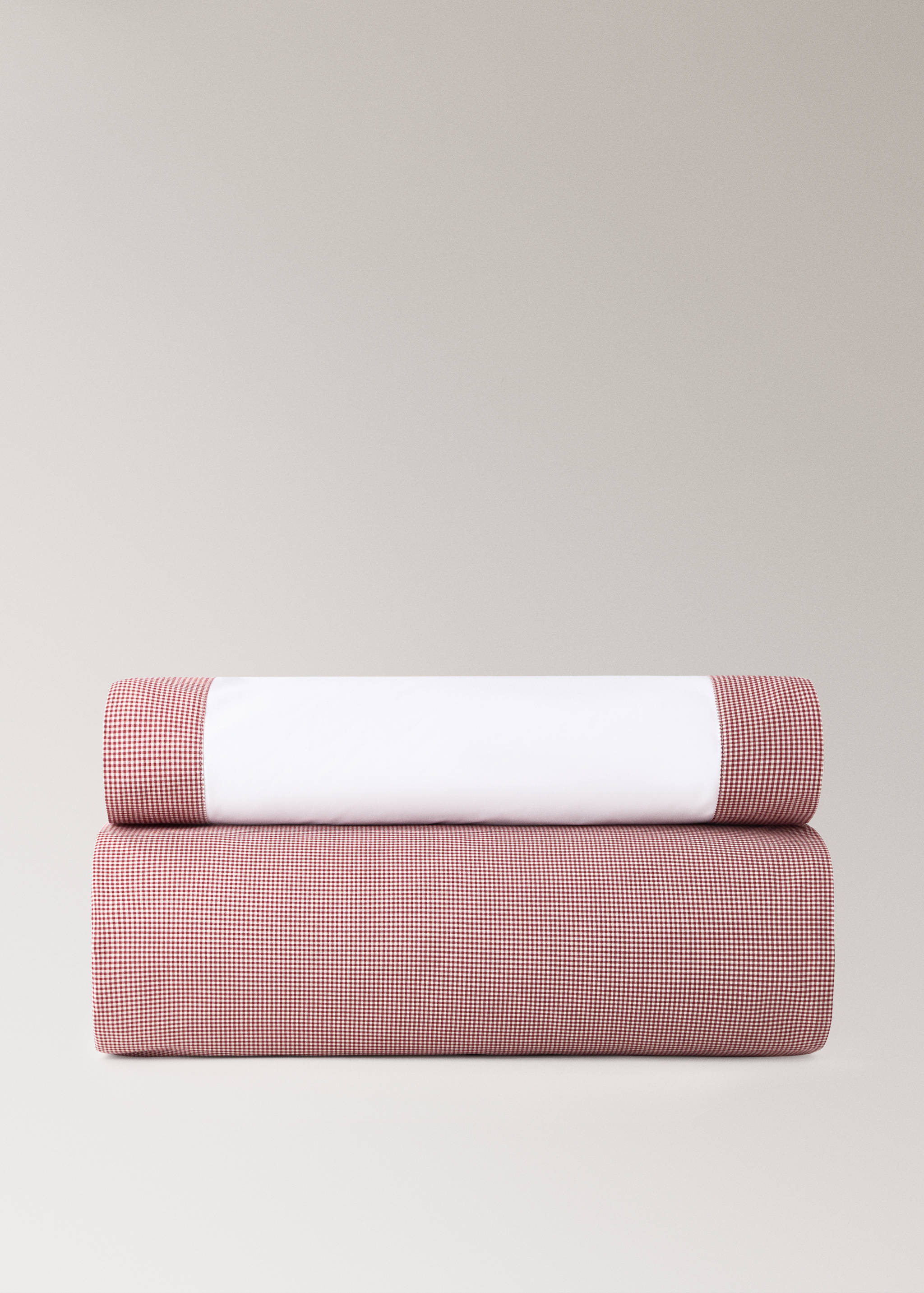 Yarn-dyed gingham-check children's duvet cover for cot - Article without model