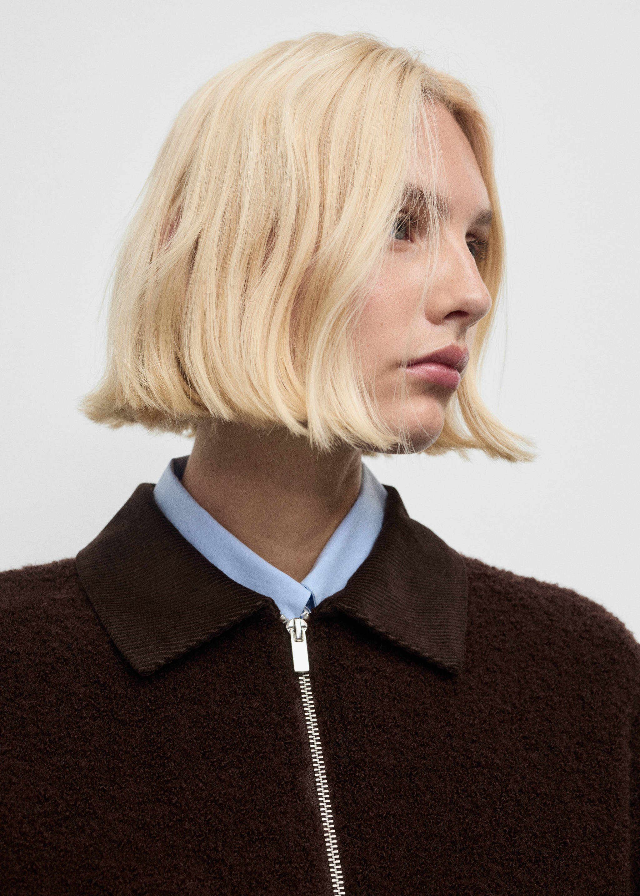 Veste en maille bouclée avec col en velours côtelé - Détail de l'article 6