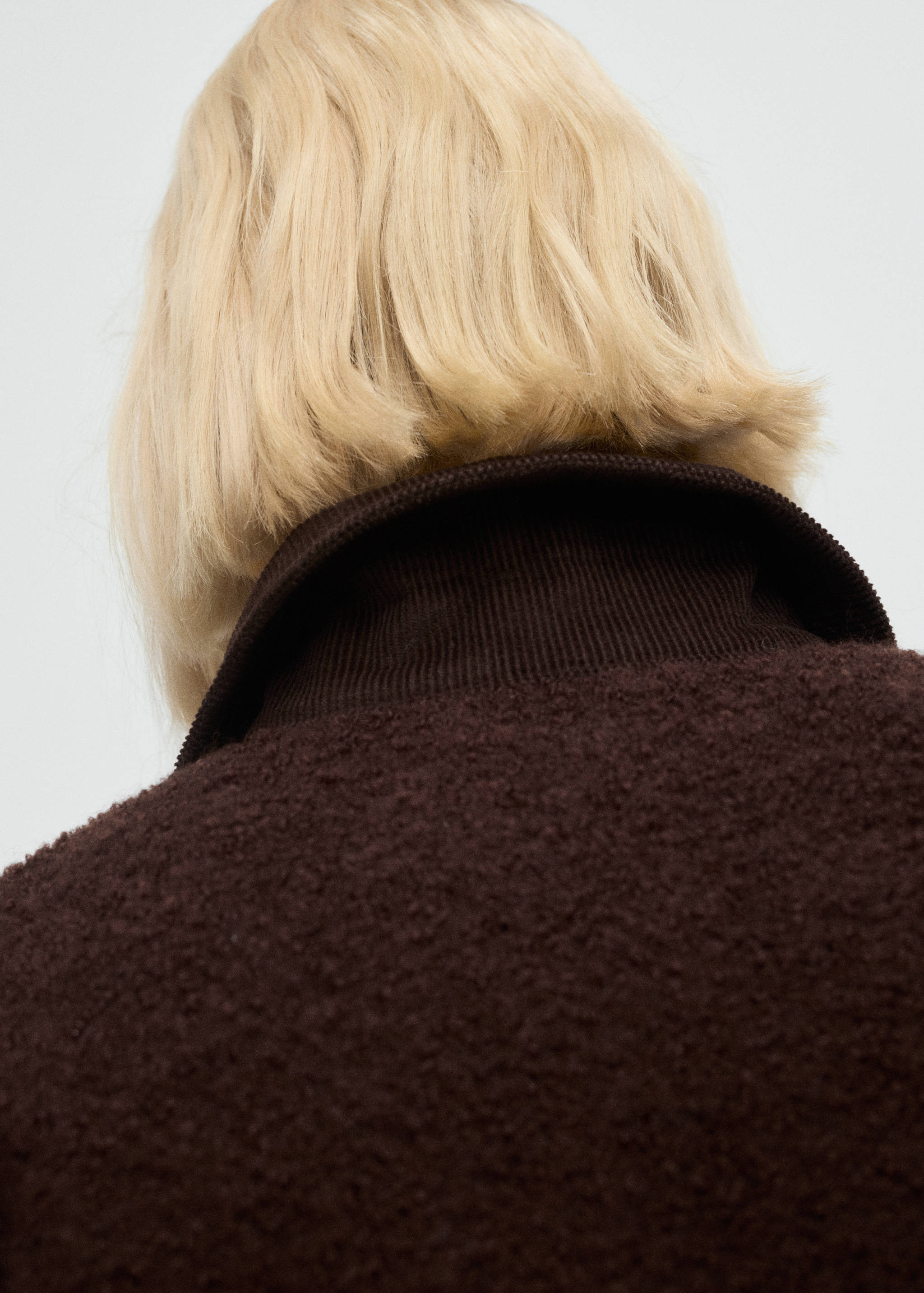 Veste en maille bouclée avec col en velours côtelé - Détail de l'article 2