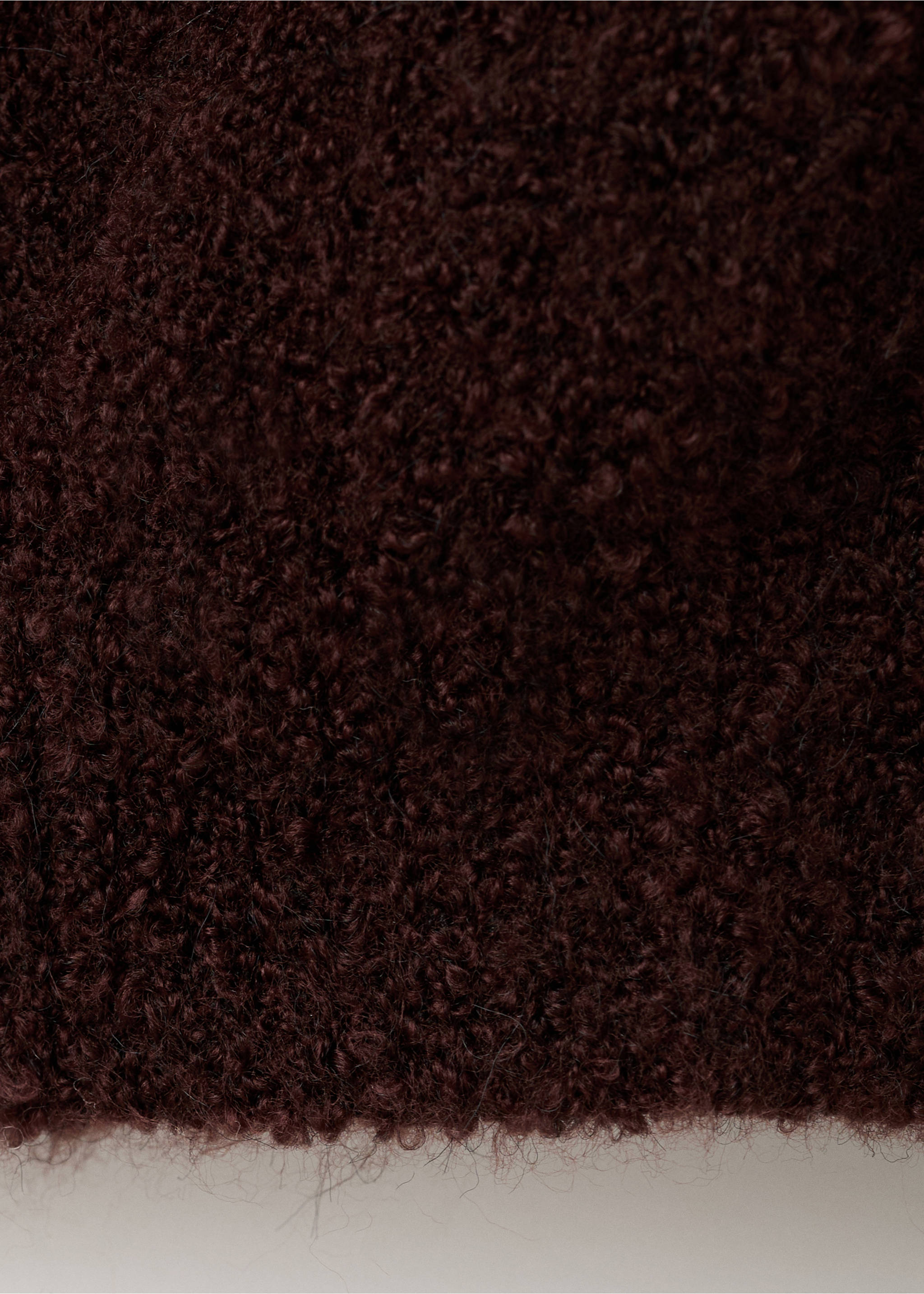 Veste en maille bouclée avec col en velours côtelé - Détail de l'article 0, Marron. Ref: 17057813-00.