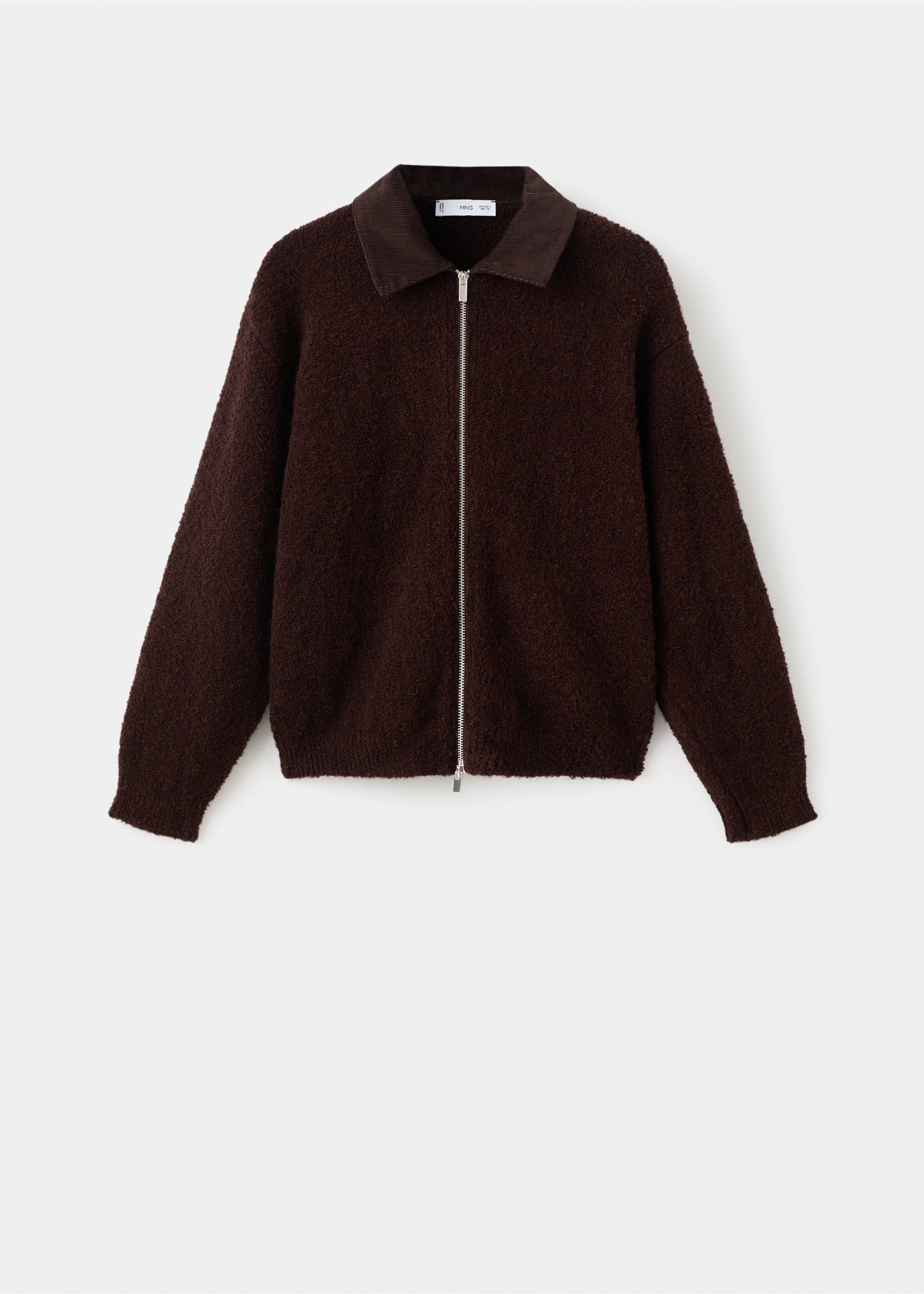 Bouclé jacket with corduroy collar - Article without model, Brown. Ref: 17057813-00.