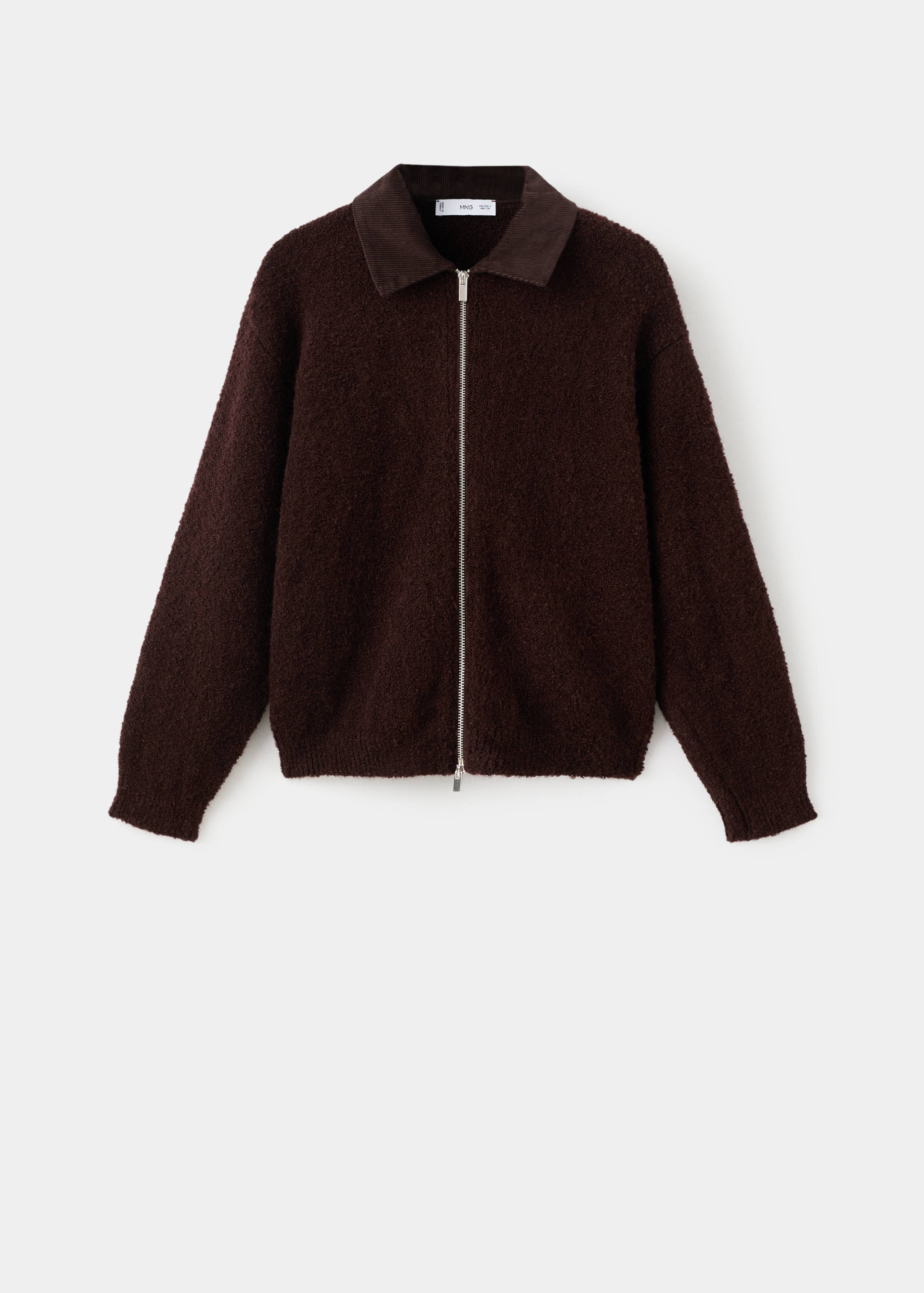 Bouclé jacket with corduroy collar - Article without model