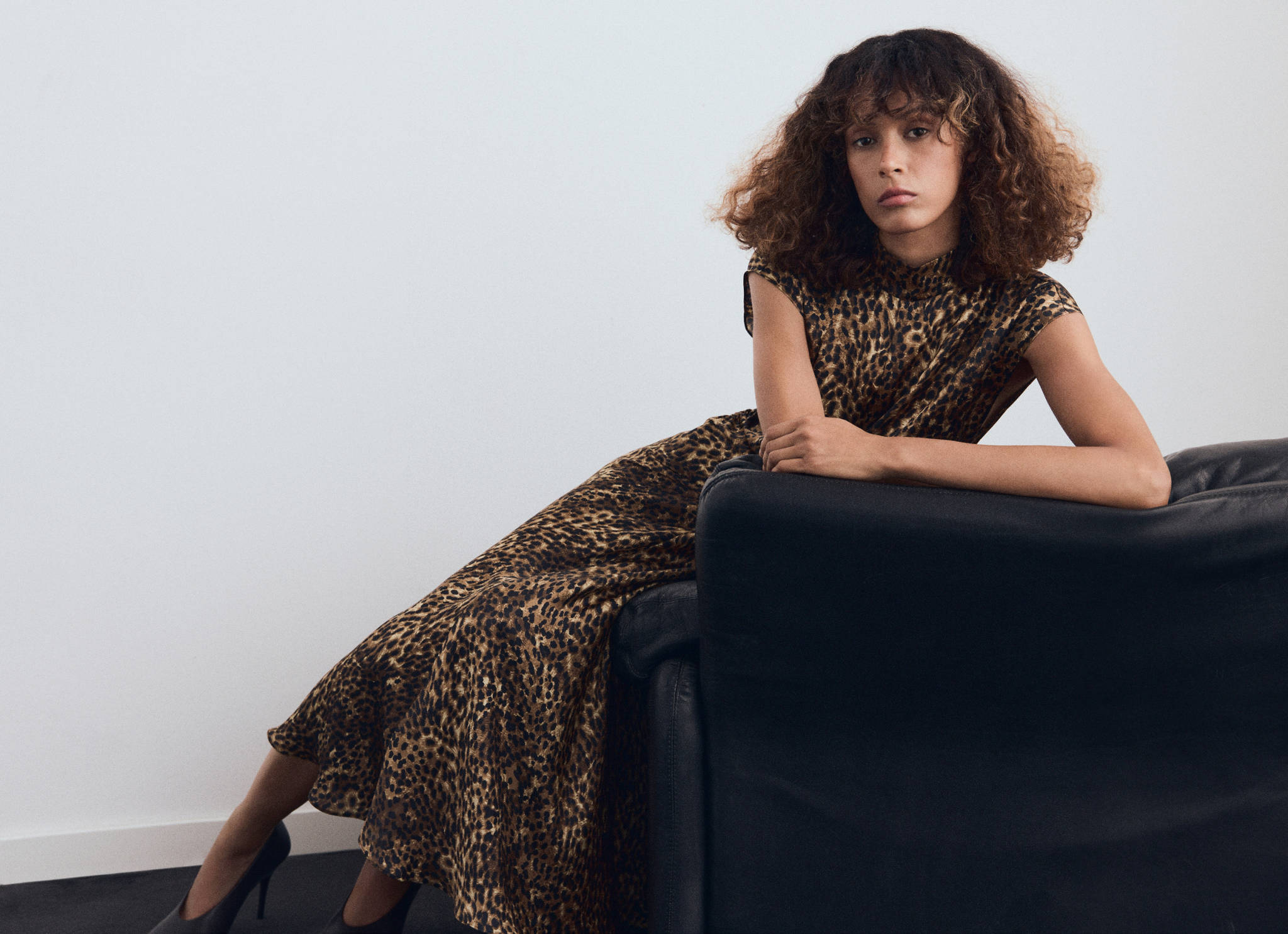 Leopard-print satin dress - Panoramic plane
